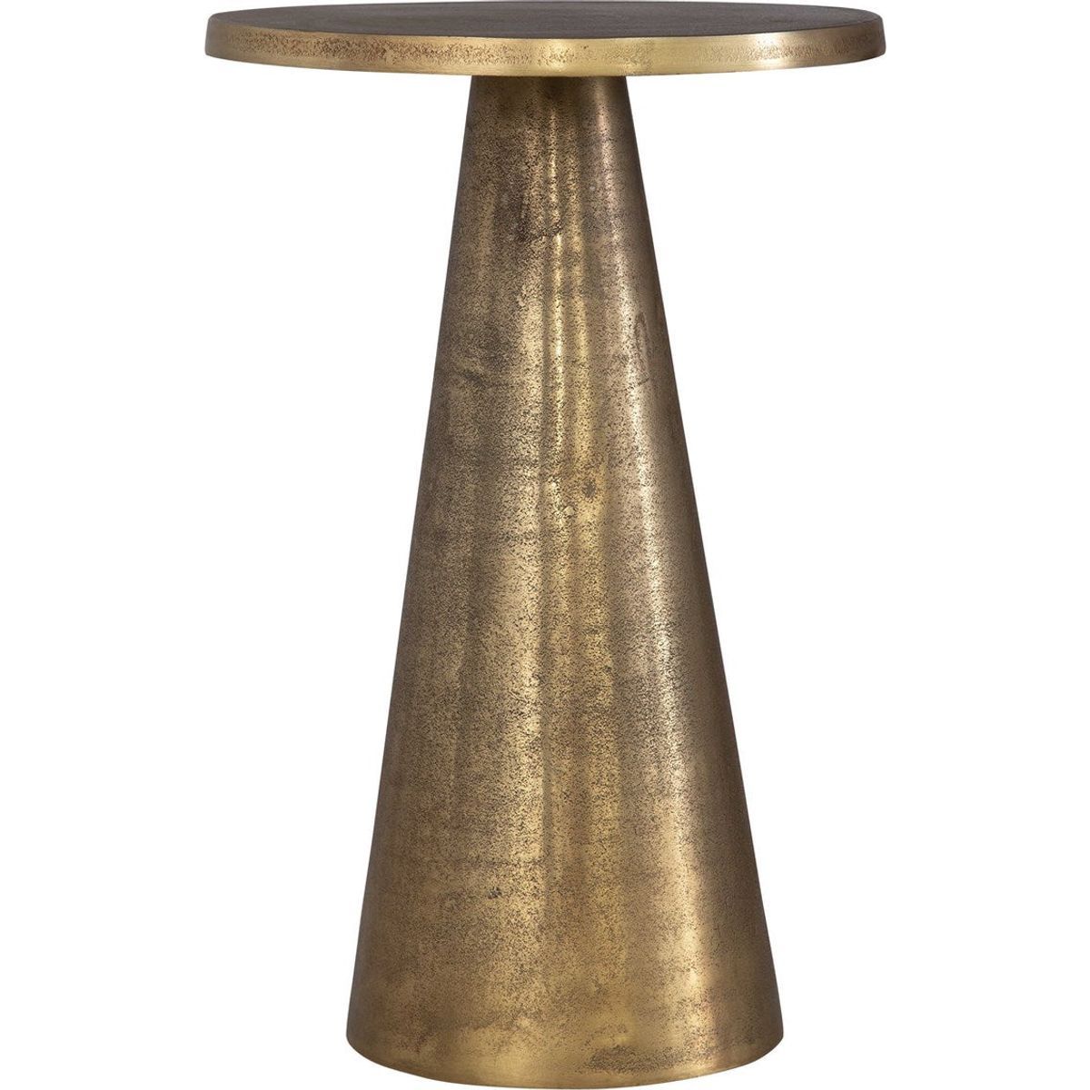 Casa Bella Living Antique Brass Round Modern Pedestal Accent Side Table - Image 3