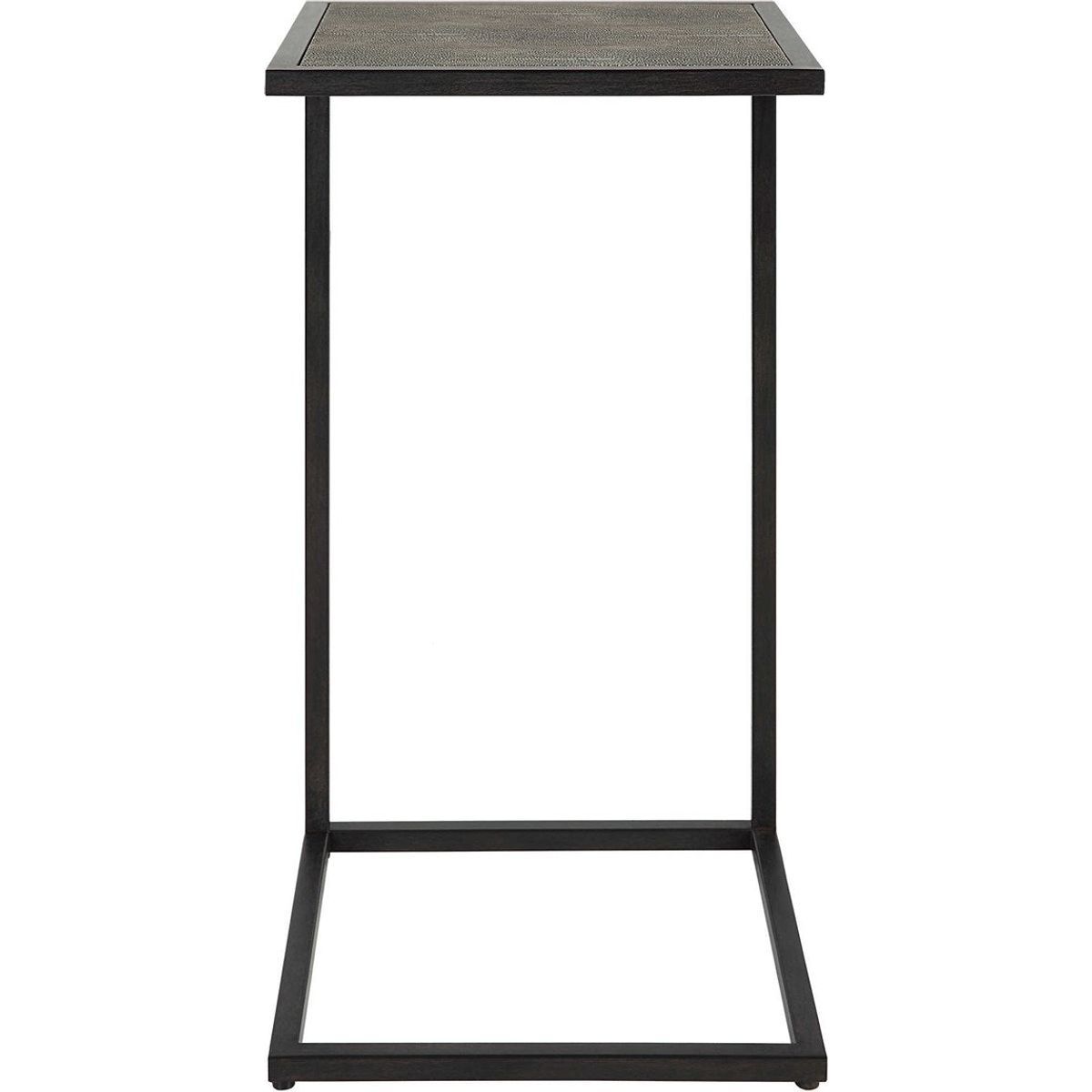 Casa Bella Living Gray Shagreen Top With Antique Black Base Accent Side Table - Image 2