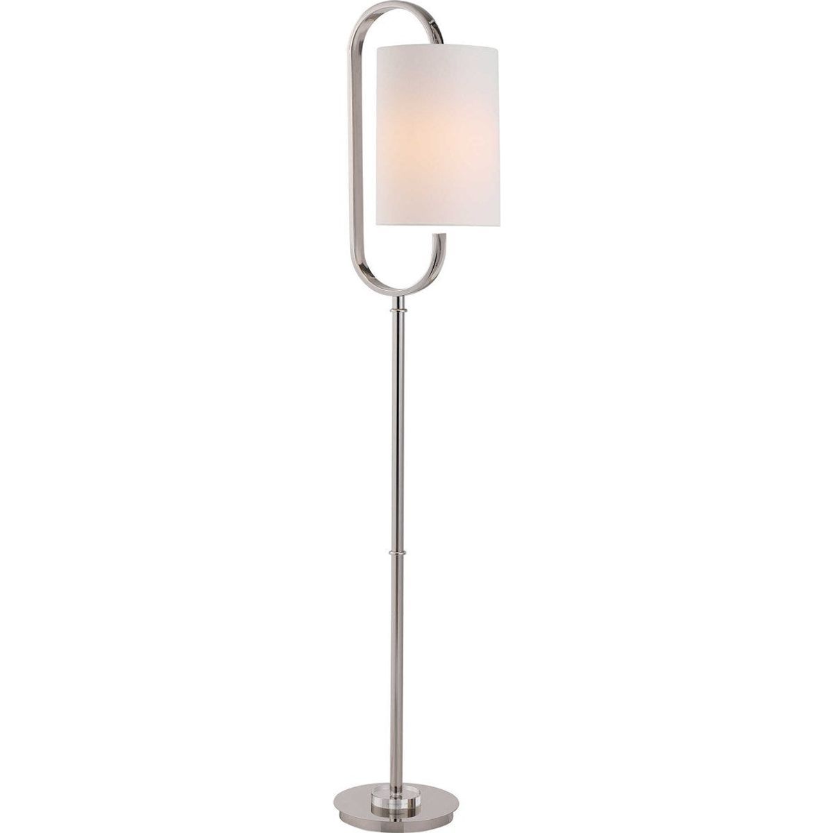 Casa Bella Living Light Beige Drum Shade With Polished Nickel Metal Base Modern Floor Lamp - Image 2