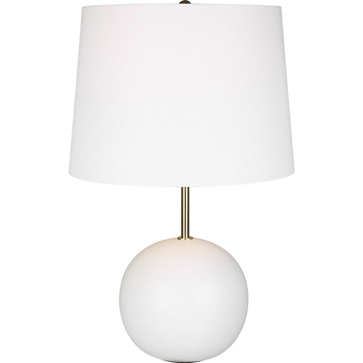 Casa Bella Living White Linen Shade with White Ceramic Sphere Base Table Lamp - Image 2