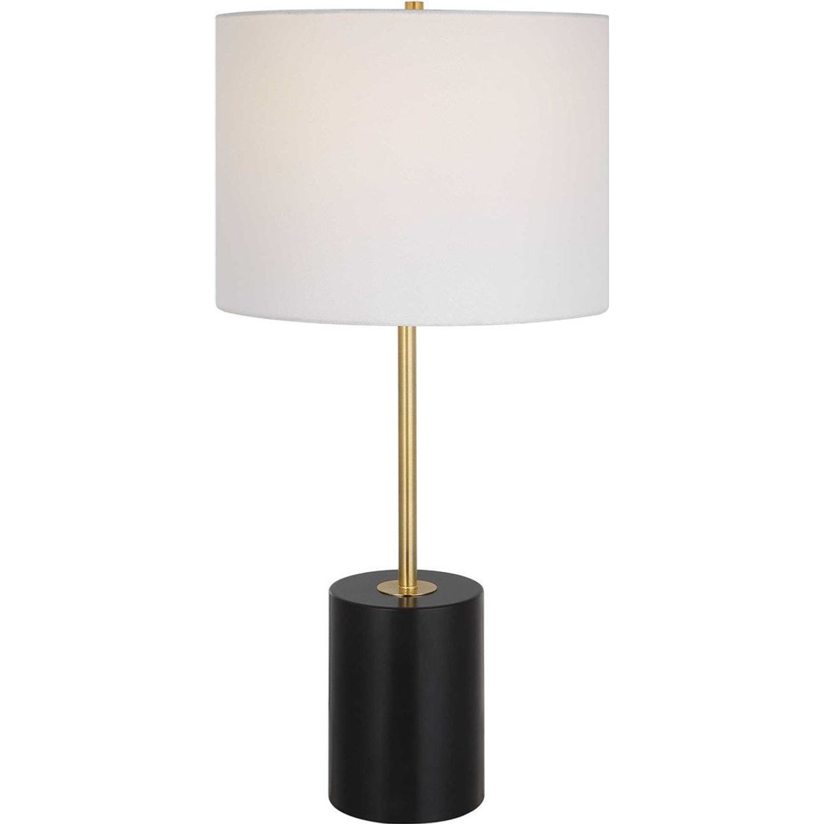 Casa Bella Living White Linen Shade with Matte Black Metal Base and Gold Accents Table Lamp ~ LAST CHANCE SALE ~ LIMITED QUANTITY - Image 2