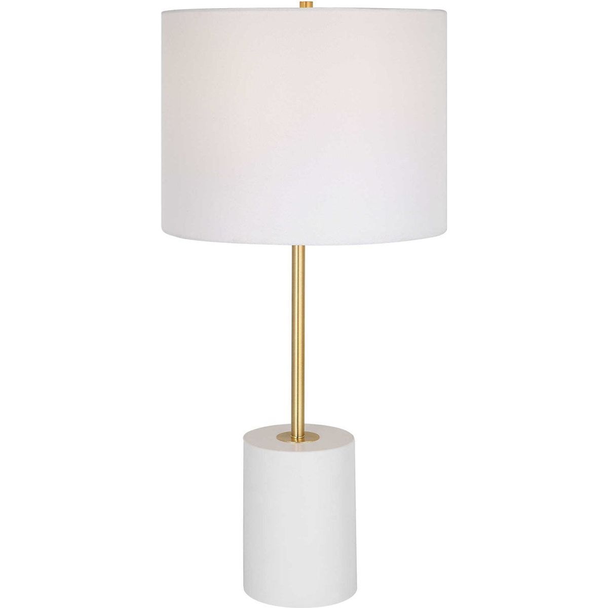 Casa Bella Living White Linen Shade With White Metal Base and Gold Accents Table Lamp ~ LAST CHANCE SALE ~ LIMITED QUANTITY - Image 2