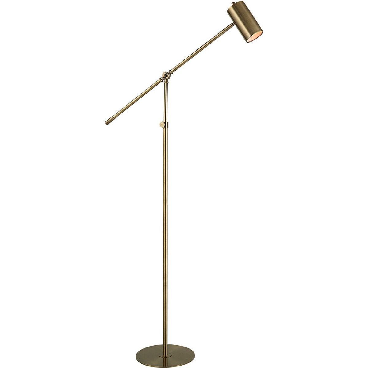 Casa Bella Living Gold Cylinder Metal Shade With Brushed Gold Base Adjustable Modern Floor Lamp - Image 2