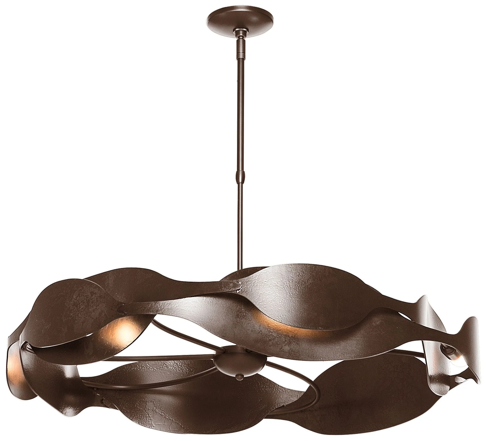 Waves 34.2" Wide Bronze Pendant - Image 1