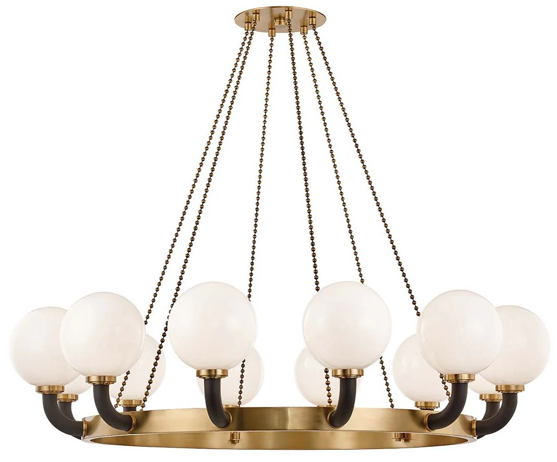 Werner 12 Light Pendant Aged Brass/Black - Image 1