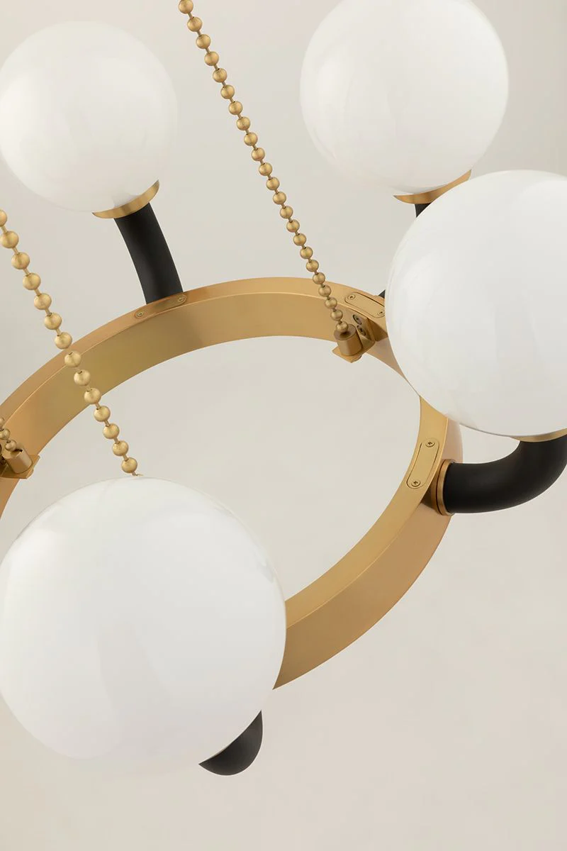 Werner 12 Light Pendant Aged Brass/Black - Image 3