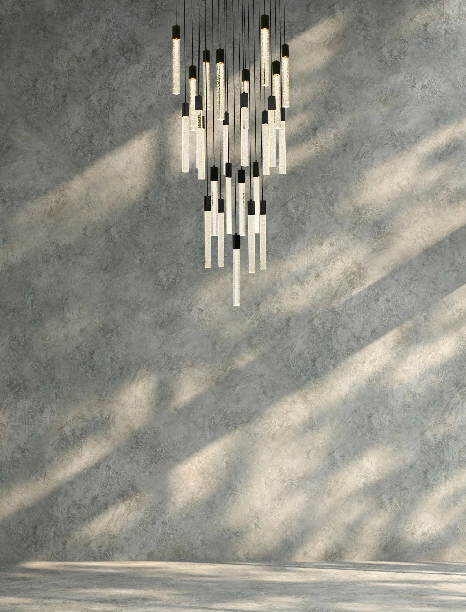 Weston 36" Wide Black and Crystal 25-Light LED Pendant - Image 3