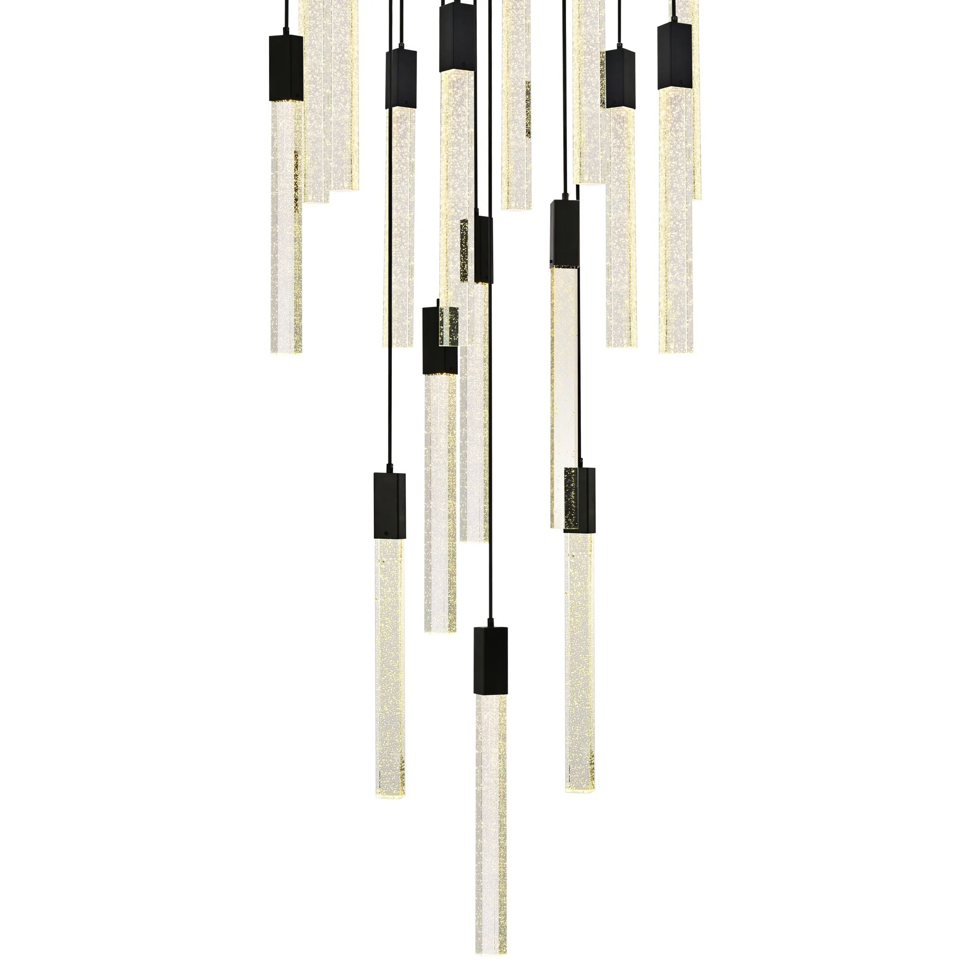 Weston 36" Wide Black Crystal Raindrops 16-Light Pendant - Image 3