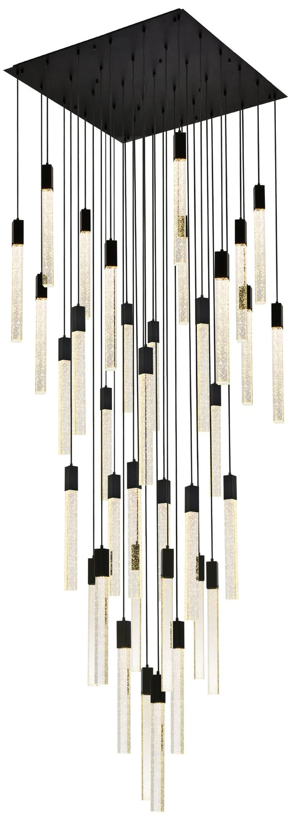 Weston 42" Wide Black and Crystal Multi-Light Pendant - Image 3