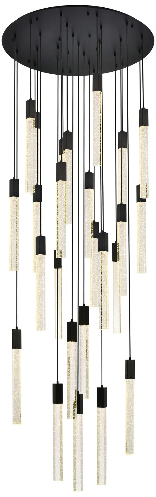 Weston 42" Wide Black Crystal 25-Light LED Cluster Pendant - Image 3