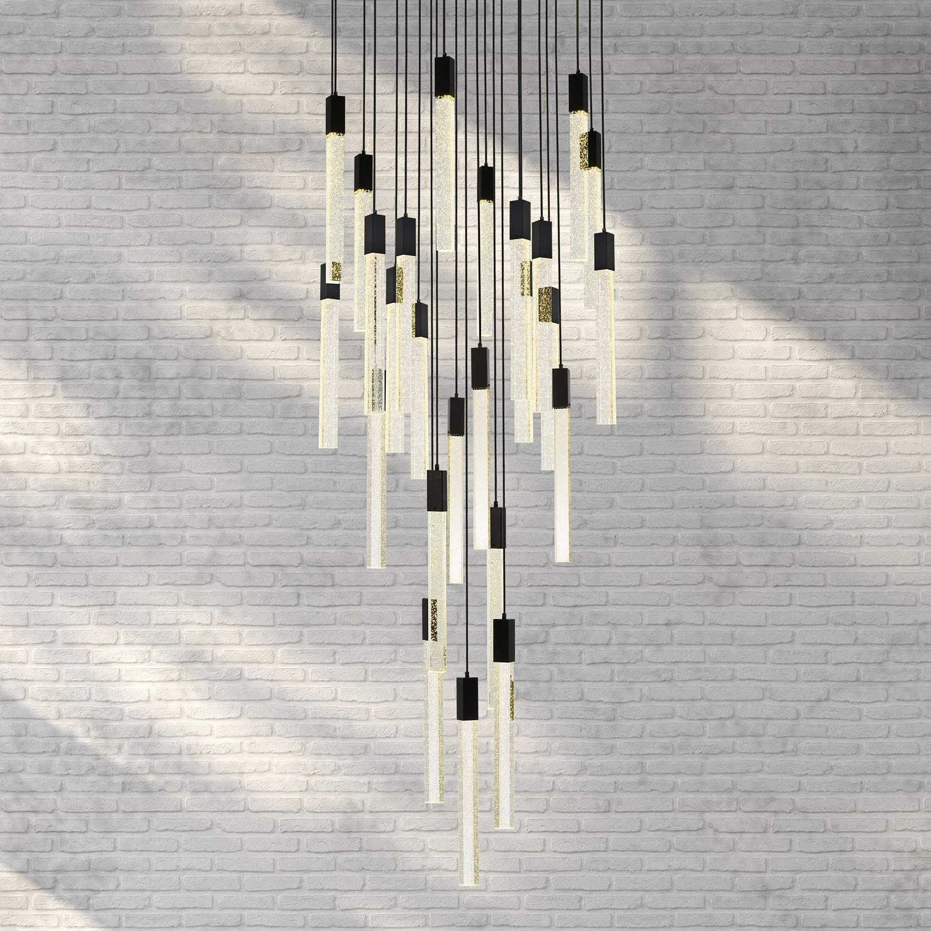 Weston 42" Wide Black Crystal 25-Light LED Cluster Pendant - Image 2