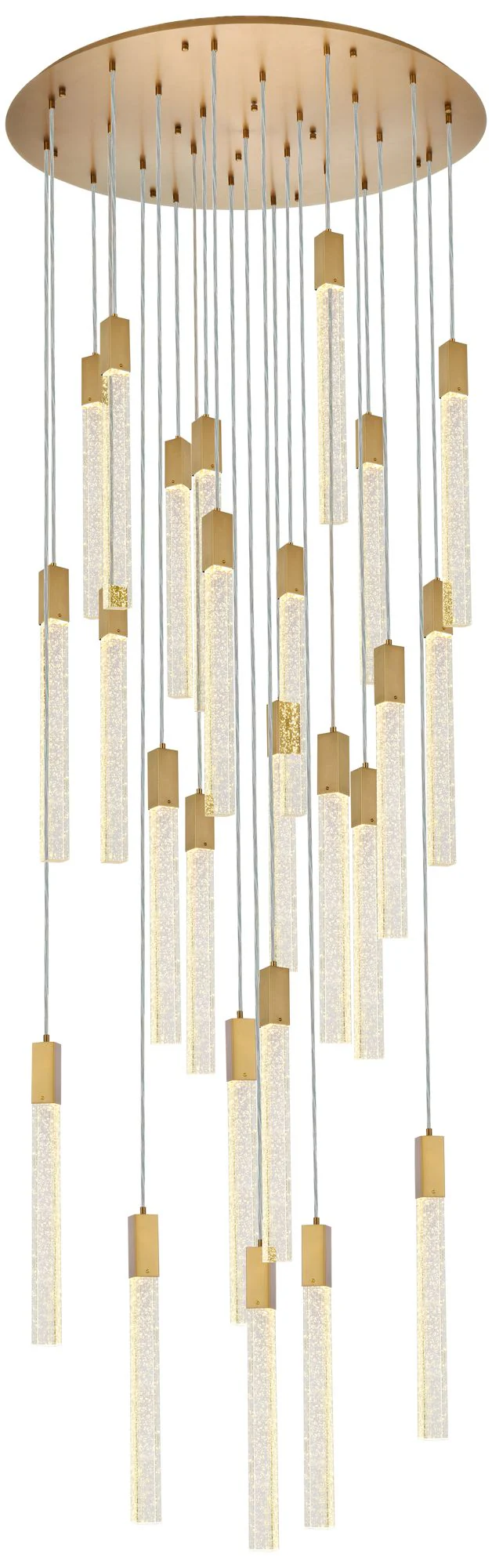 Weston 42" Wide Satin Gold 25-Light LED Pendant - Image 3