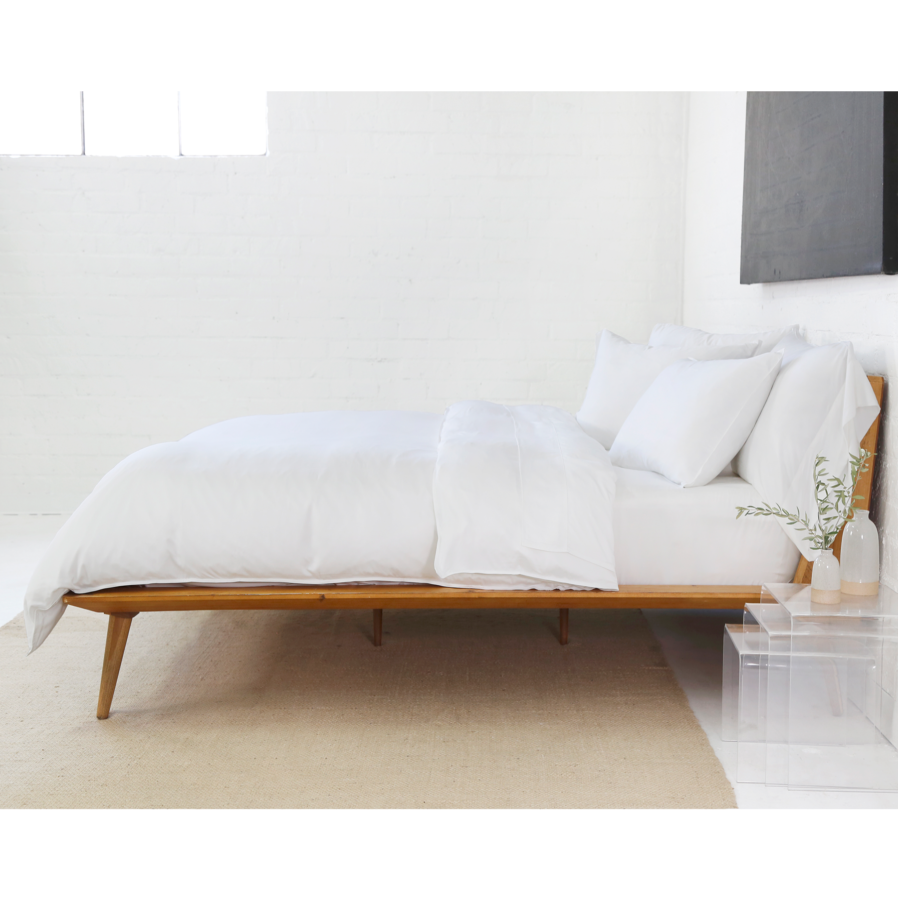 Pom Pom at Home Parker White Cotton Sateen Duvet Cover Set ~ Available in Twin, Queen and King Sized - Image 2