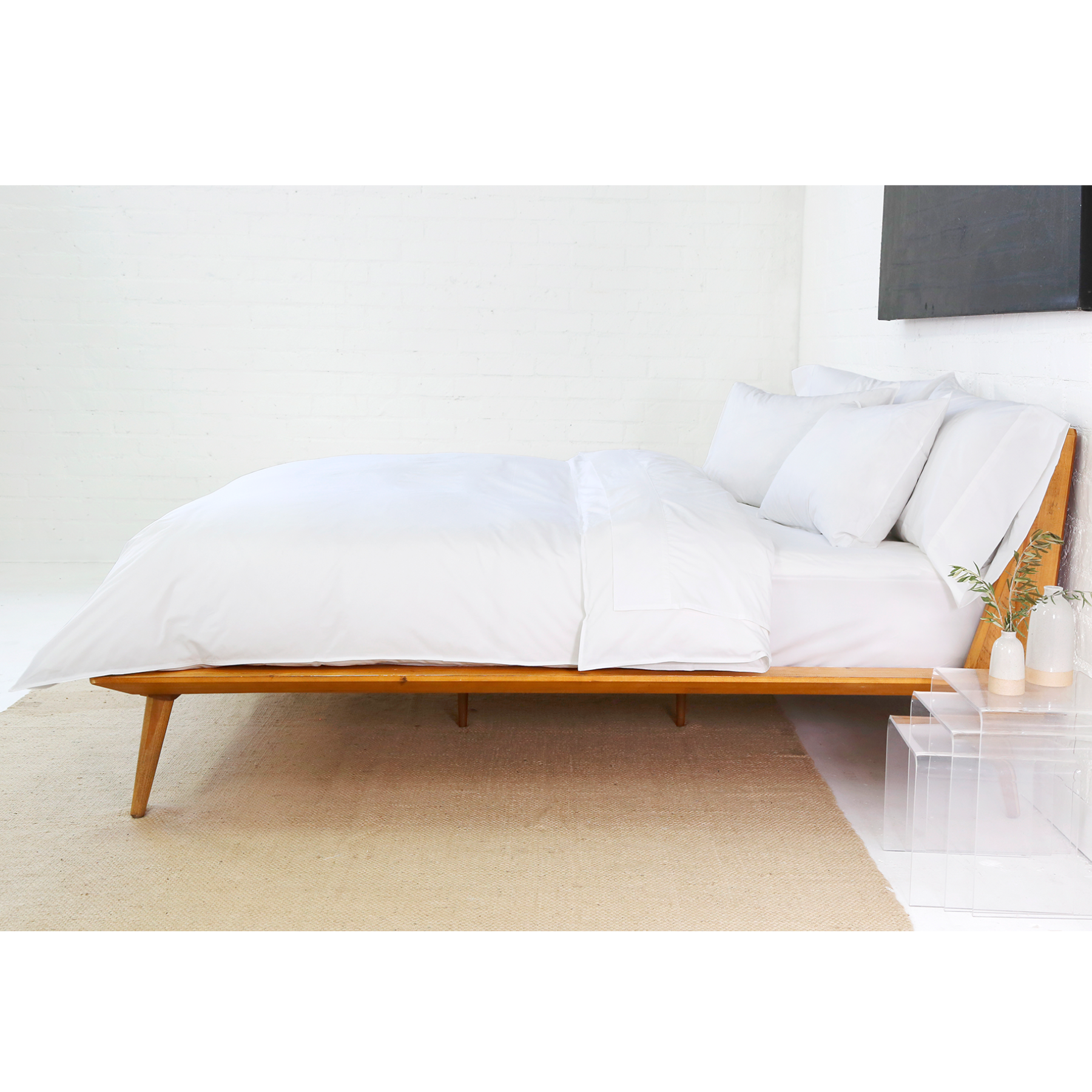 Pom Pom at Home Parker White Cotton Percale Duvet Cover Set ~ Available in Twin, Queen and King Sizes - Image 2