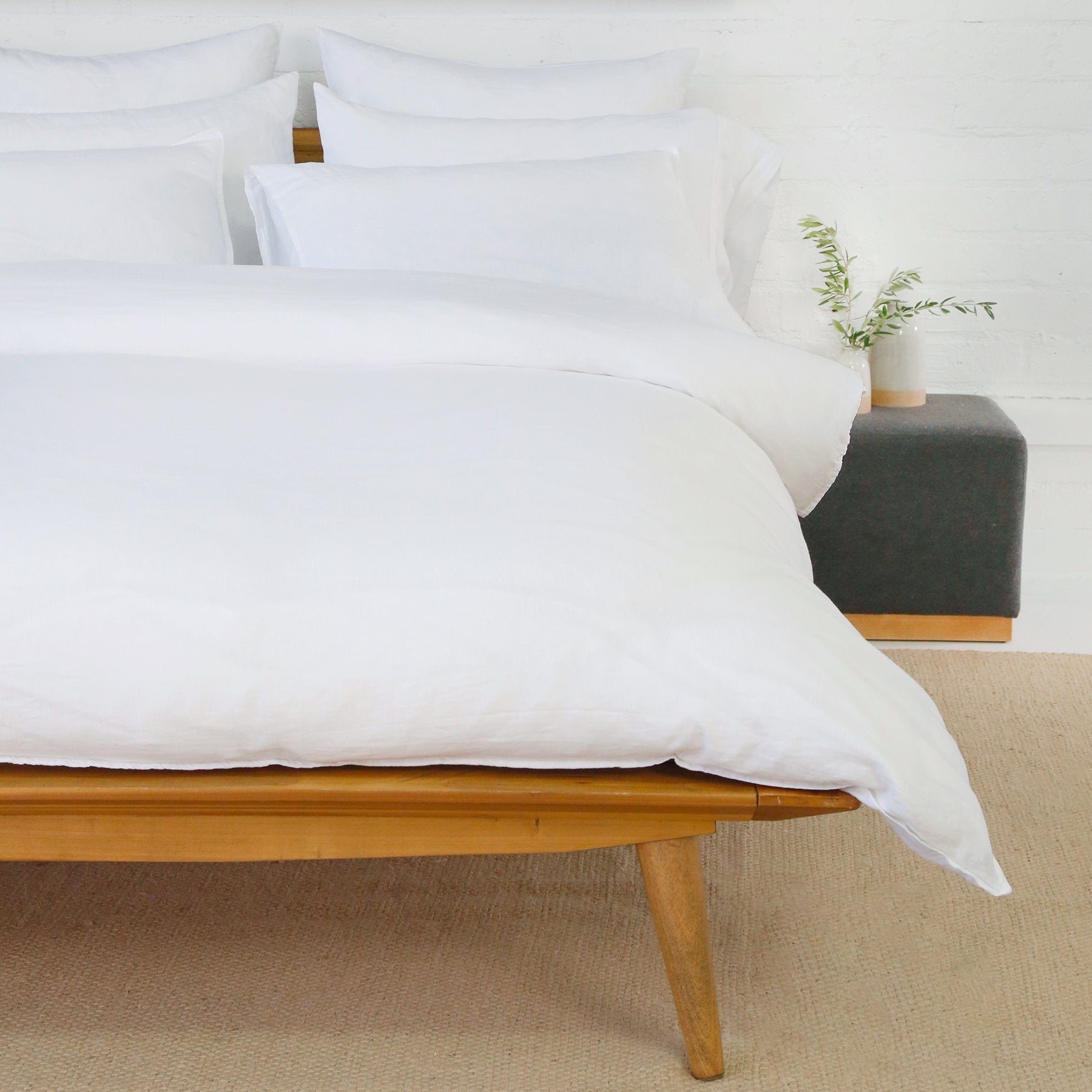 Pom Pom at Home Parker White Linen Duvet Cover Set ~ Available in Twin, Queen and King Sizes - Image 1