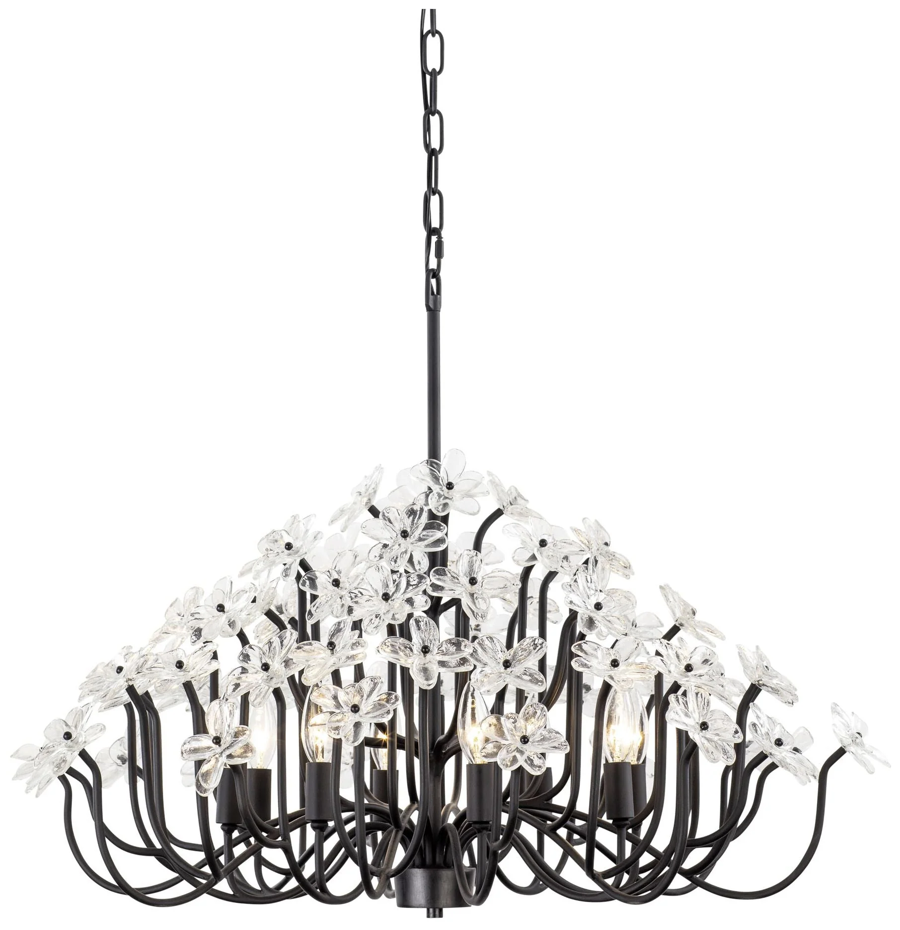 Wildflower 8-Lt Chandelier - Matte Black - Image 1