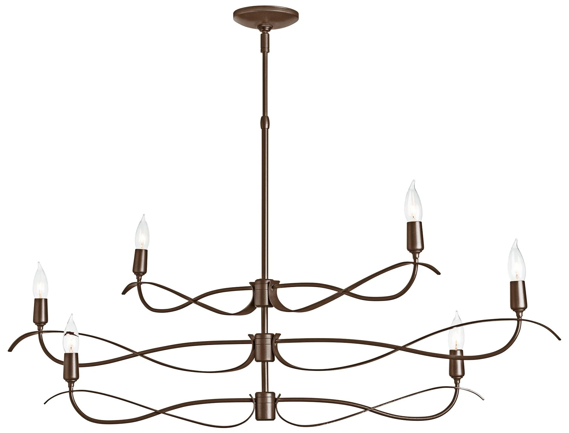 Willow 43.5" Wide 6.Light Small Bronze Chandelier - Image 1