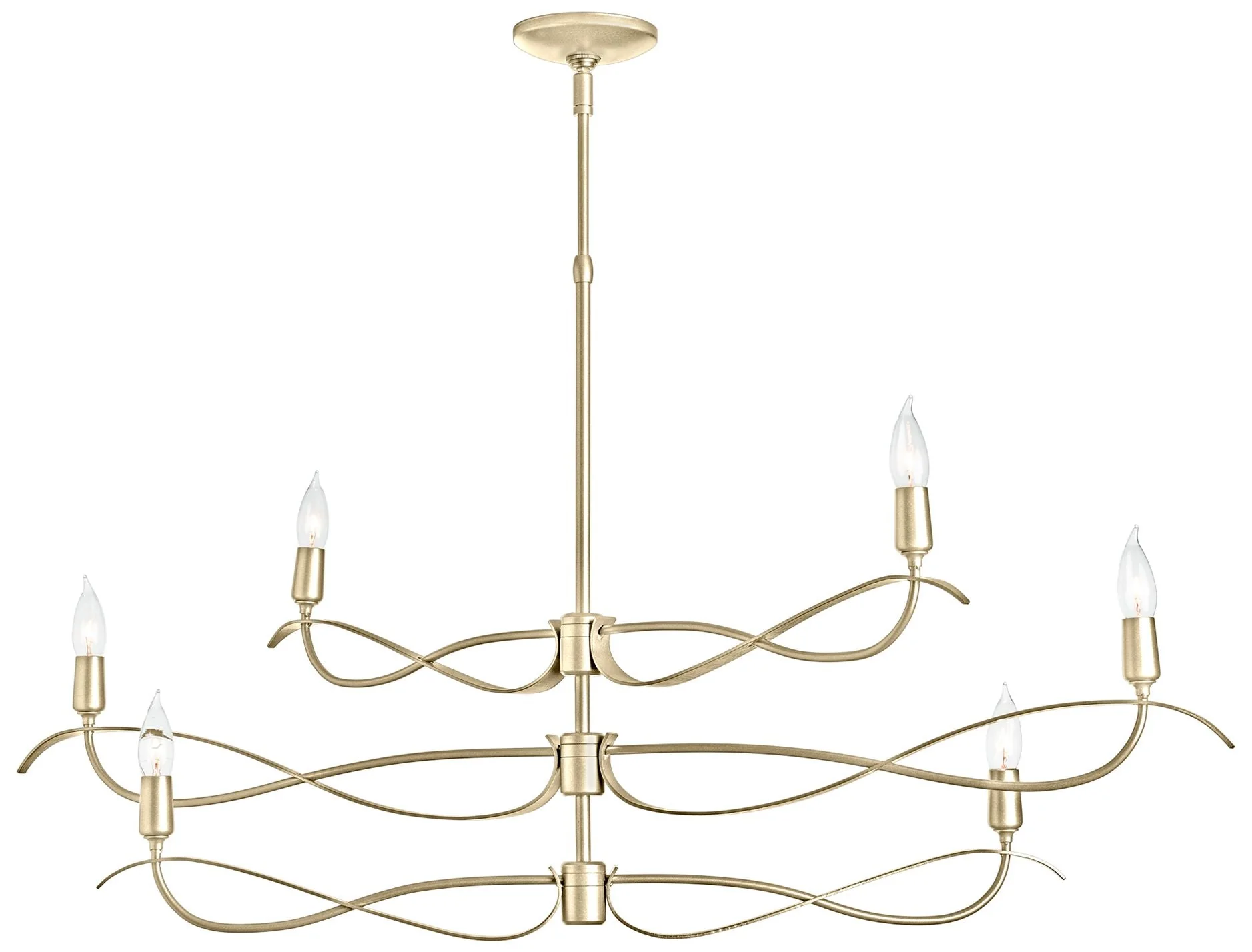 Willow 43.5" Wide 6.Light Small Modern Brass Chandelier - Image 1