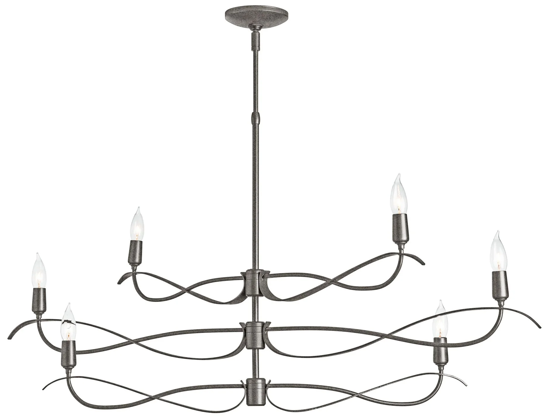 Willow 43.5" Wide 6.Light Small Natural Iron Chandelier - Image 1