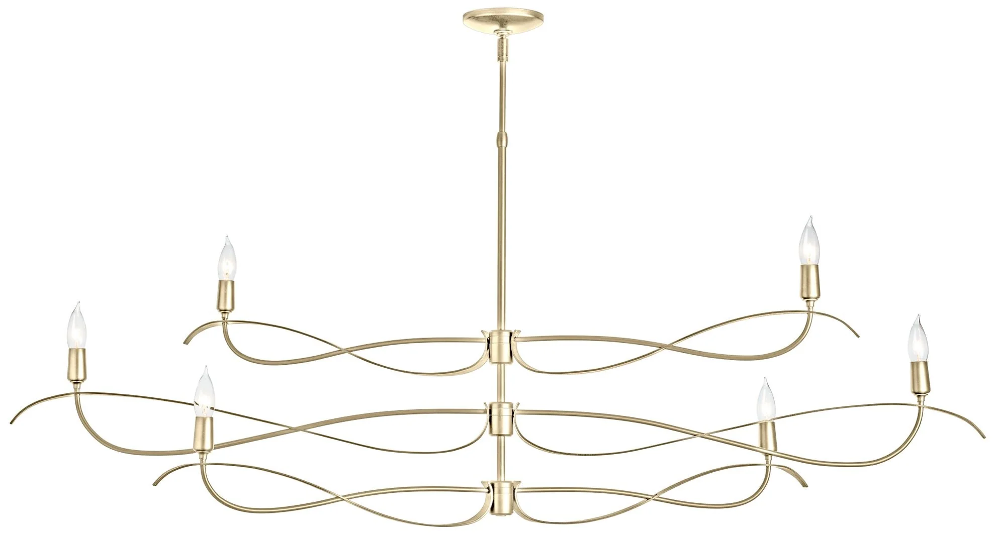 Willow 59.4" Wide 6.Light Large Modern Brass Chandelier - Image 1