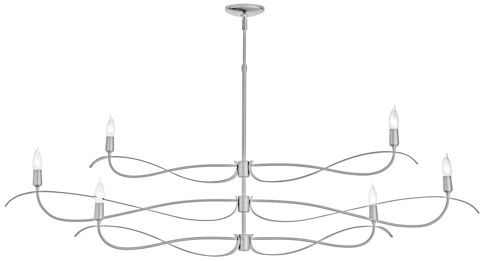 Willow 59.4" Wide 6.Light Large Vintage Platinum Chandelier - Image 1