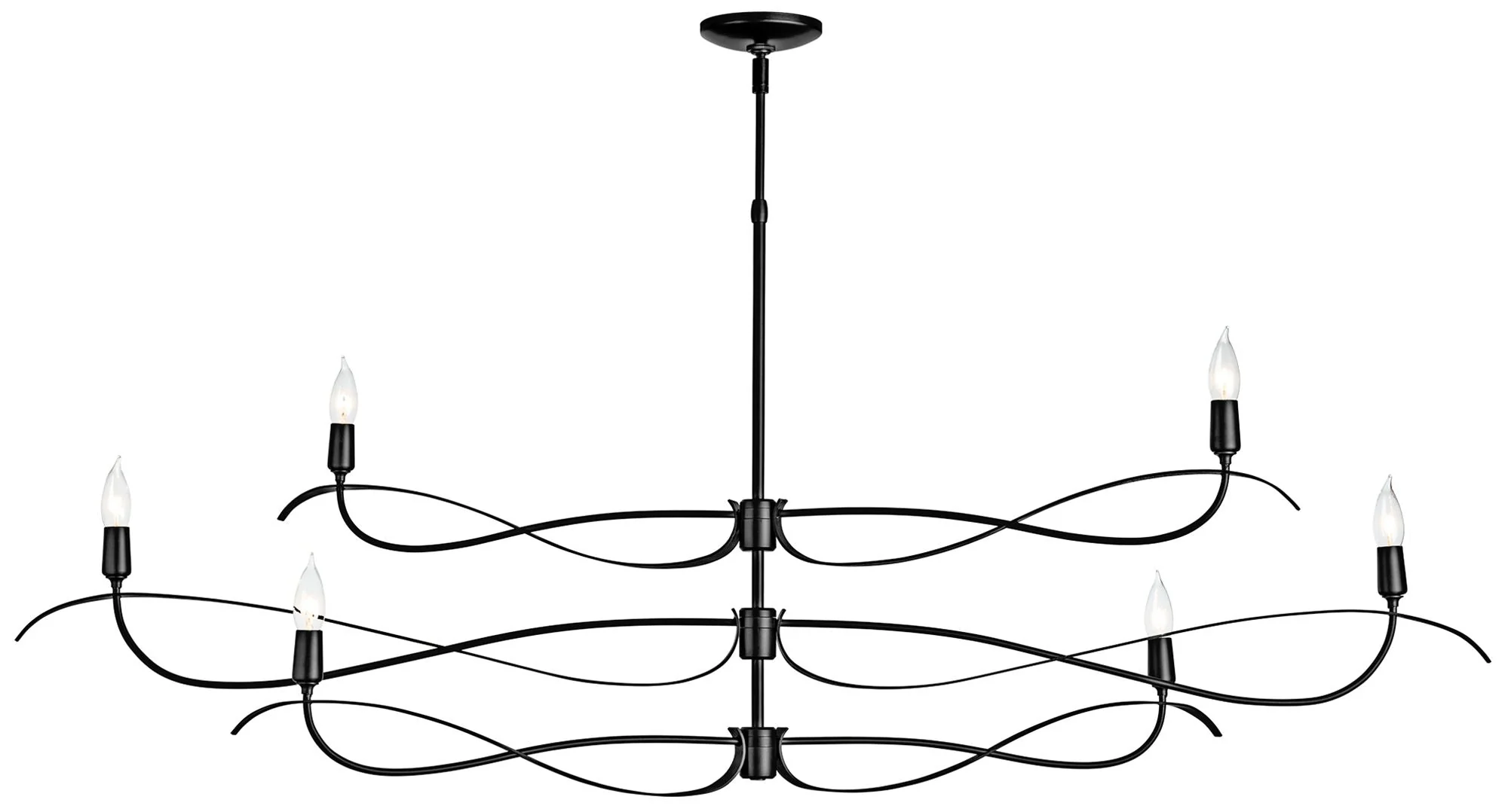 Willow 6-Light Large Chandelier – Black Finish – Standard Overall Height