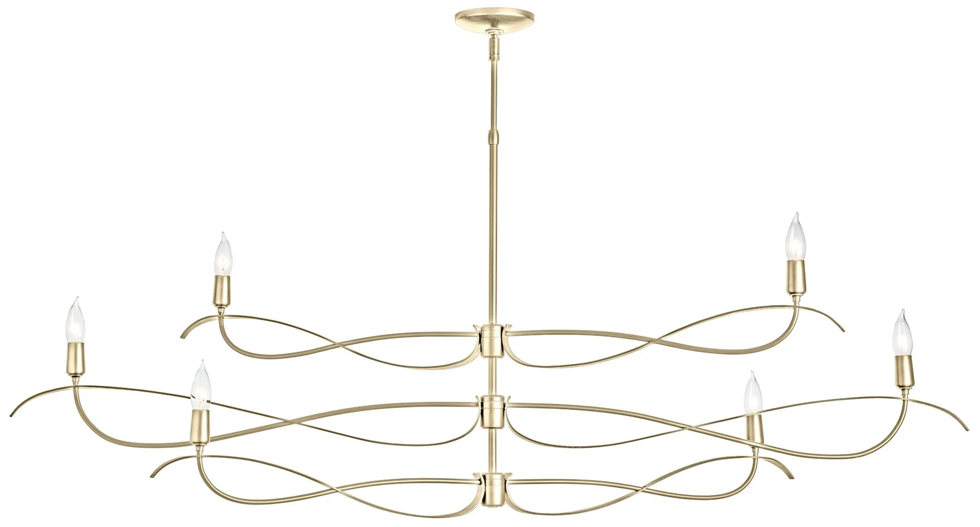 Willow 6-Light Large Chandelier - Brass Finish - Standard Overall Height - Image 1