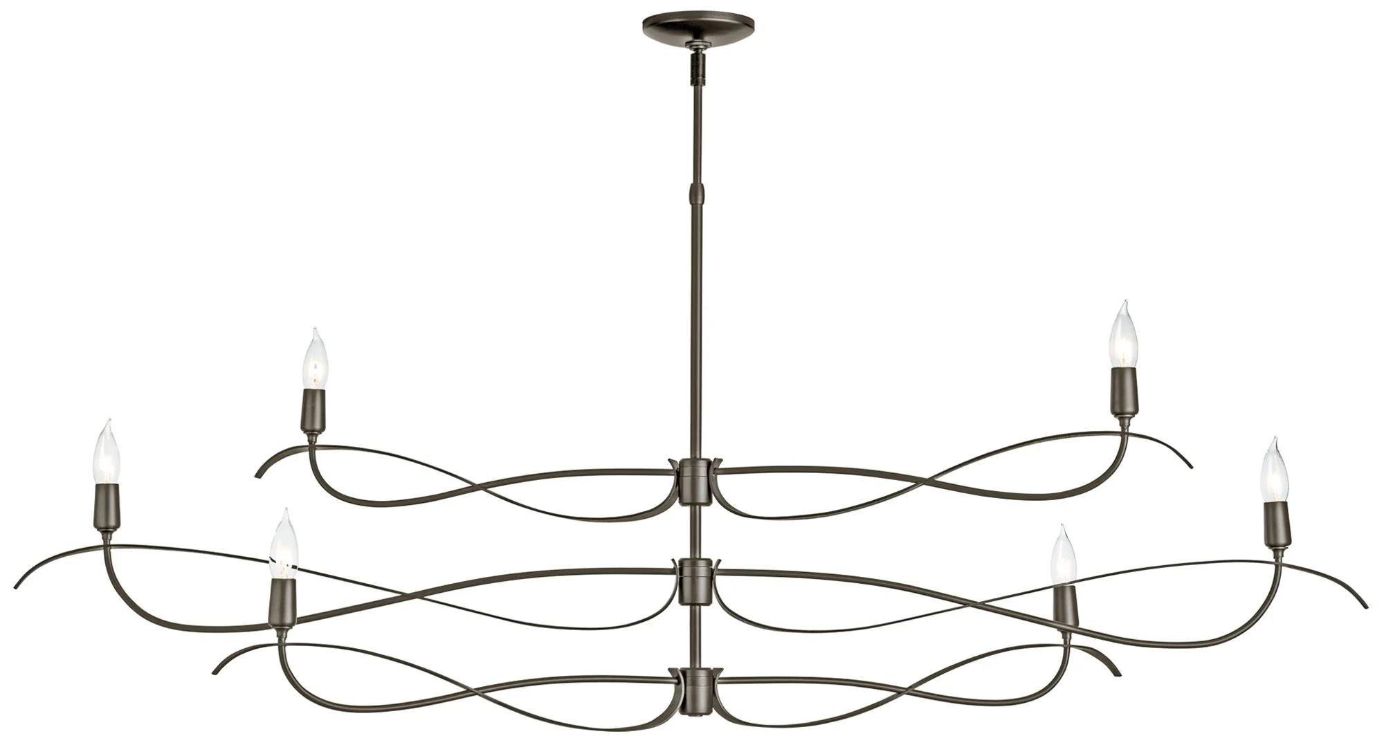 Willow 6-Light Large Chandelier - Bronze Finish - Standard Overall Height - Image 1