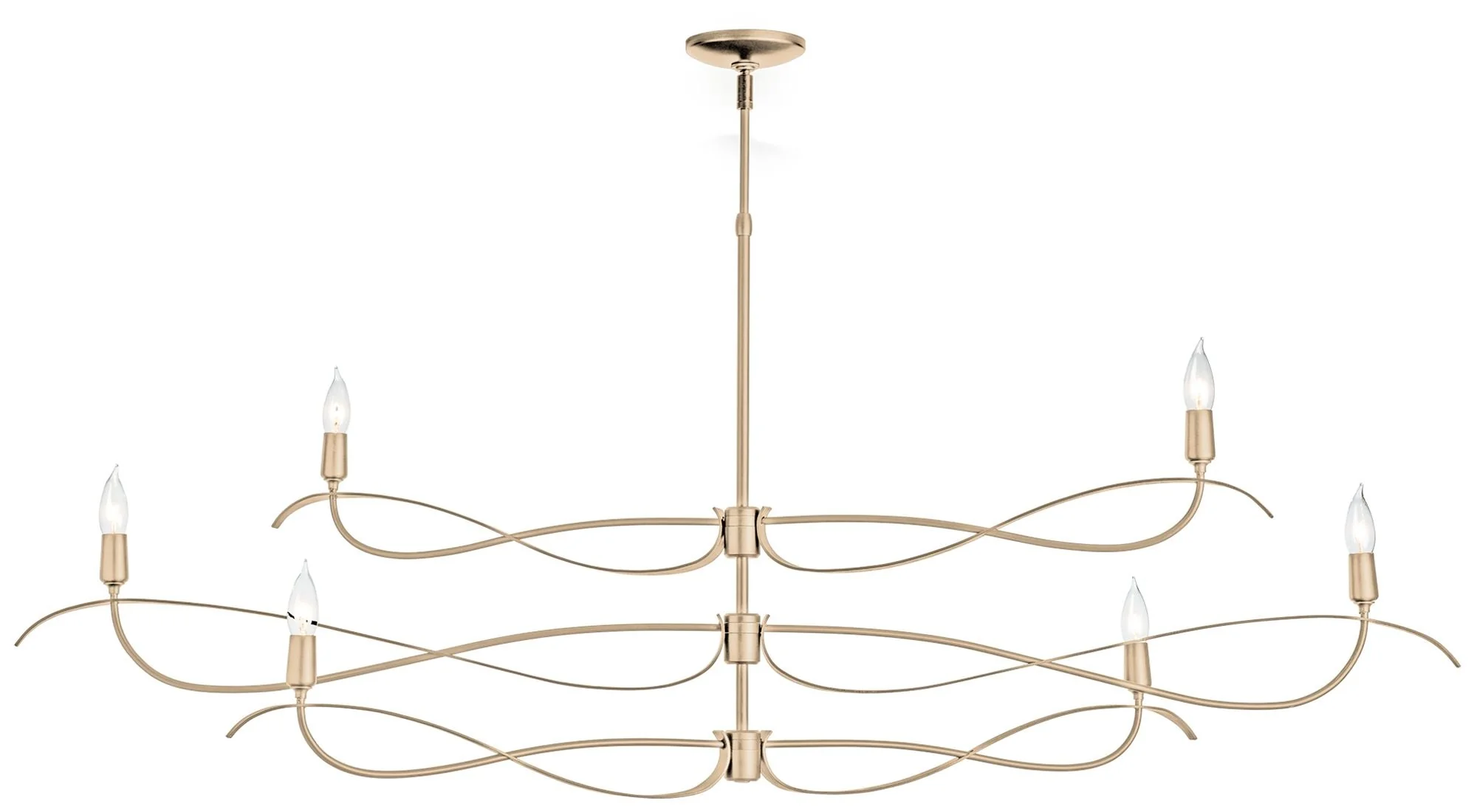 Willow 6-Light Large Chandelier - Gold Finish - Standard Overall Height - Image 1