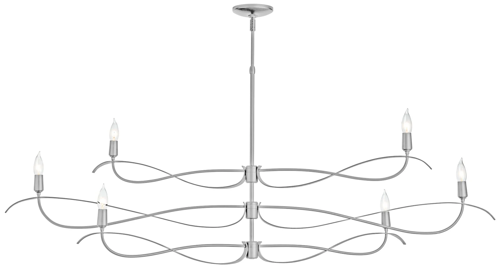 Willow 6-Light Large Chandelier - Platinum Finish - Standard Overall Height - Image 1
