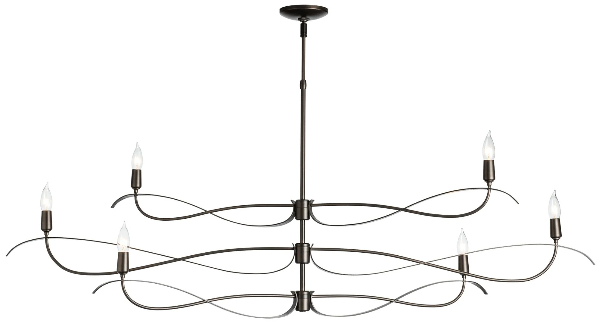 Willow 6-Light Large Chandelier - Smoke Finish - Standard Overall Height - Image 1