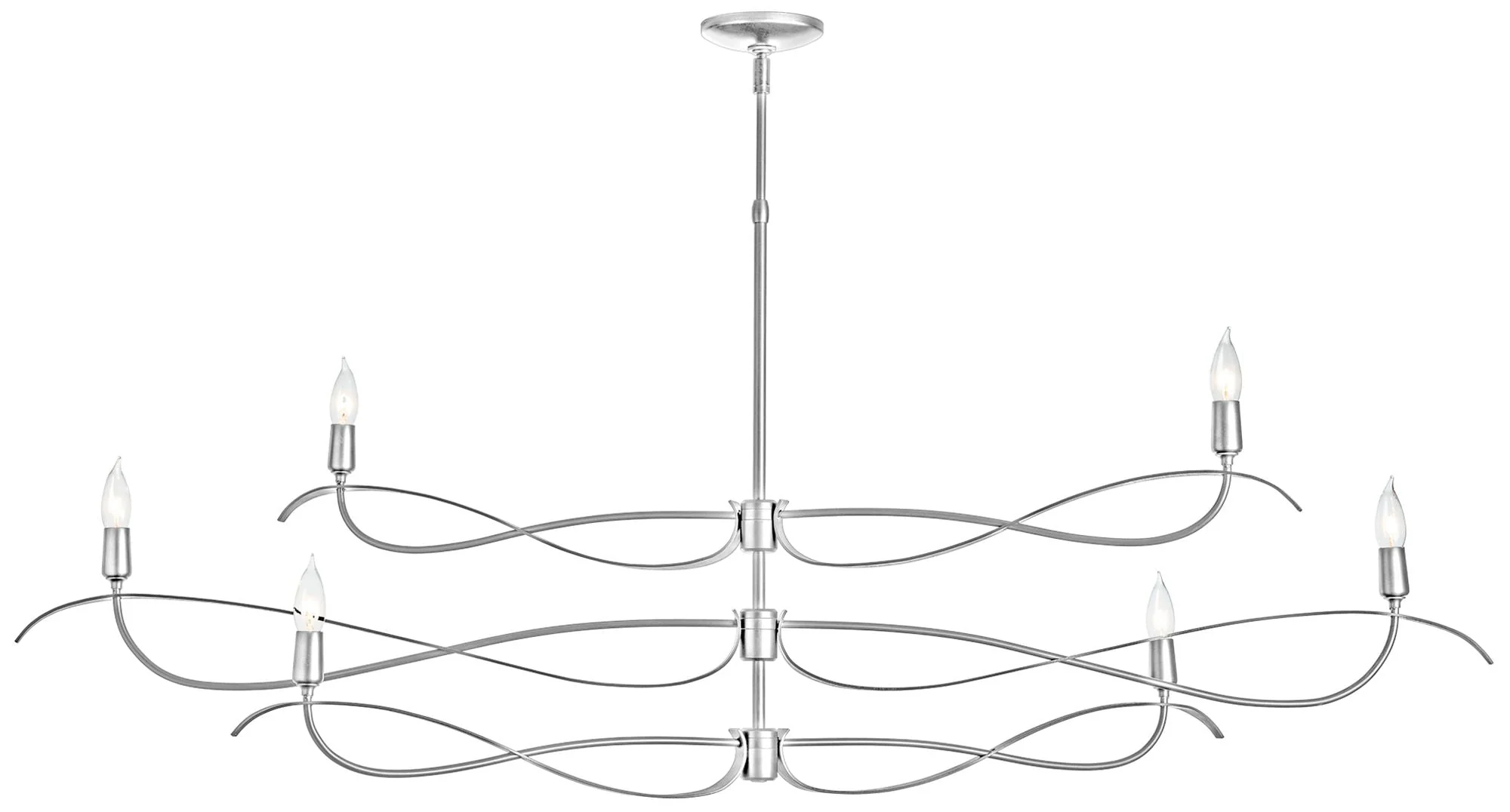Willow 6-Light Large Chandelier - Sterling Finish - Standard Overall Height - Image 1