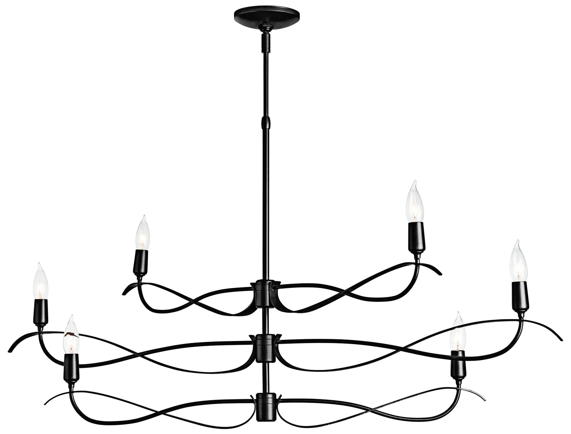 Willow 6-Light Small Chandelier - Black Finish - Standard Overall Height - Image 1