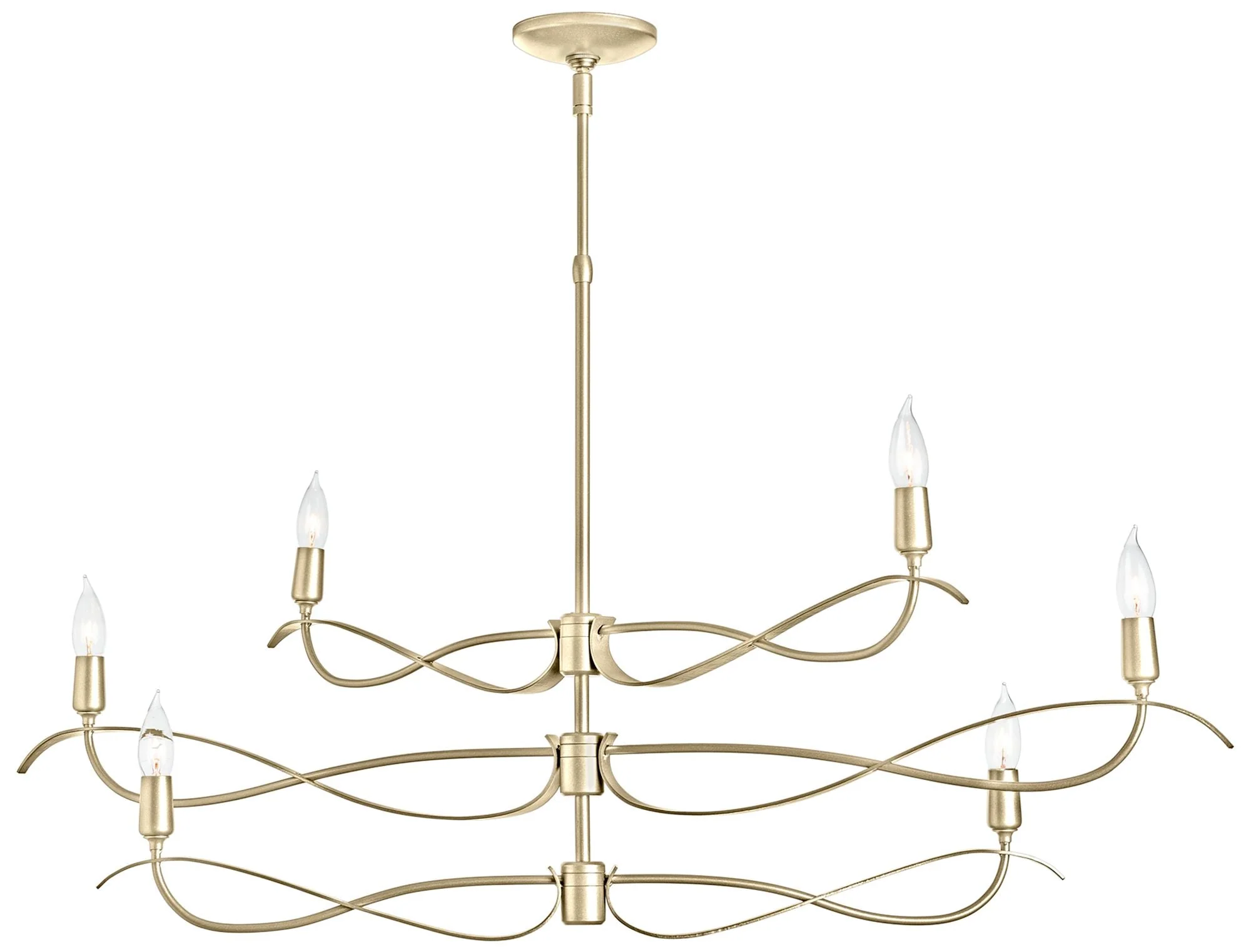 Willow 6-Light Small Chandelier - Brass Finish - Standard Overall Height - Image 1