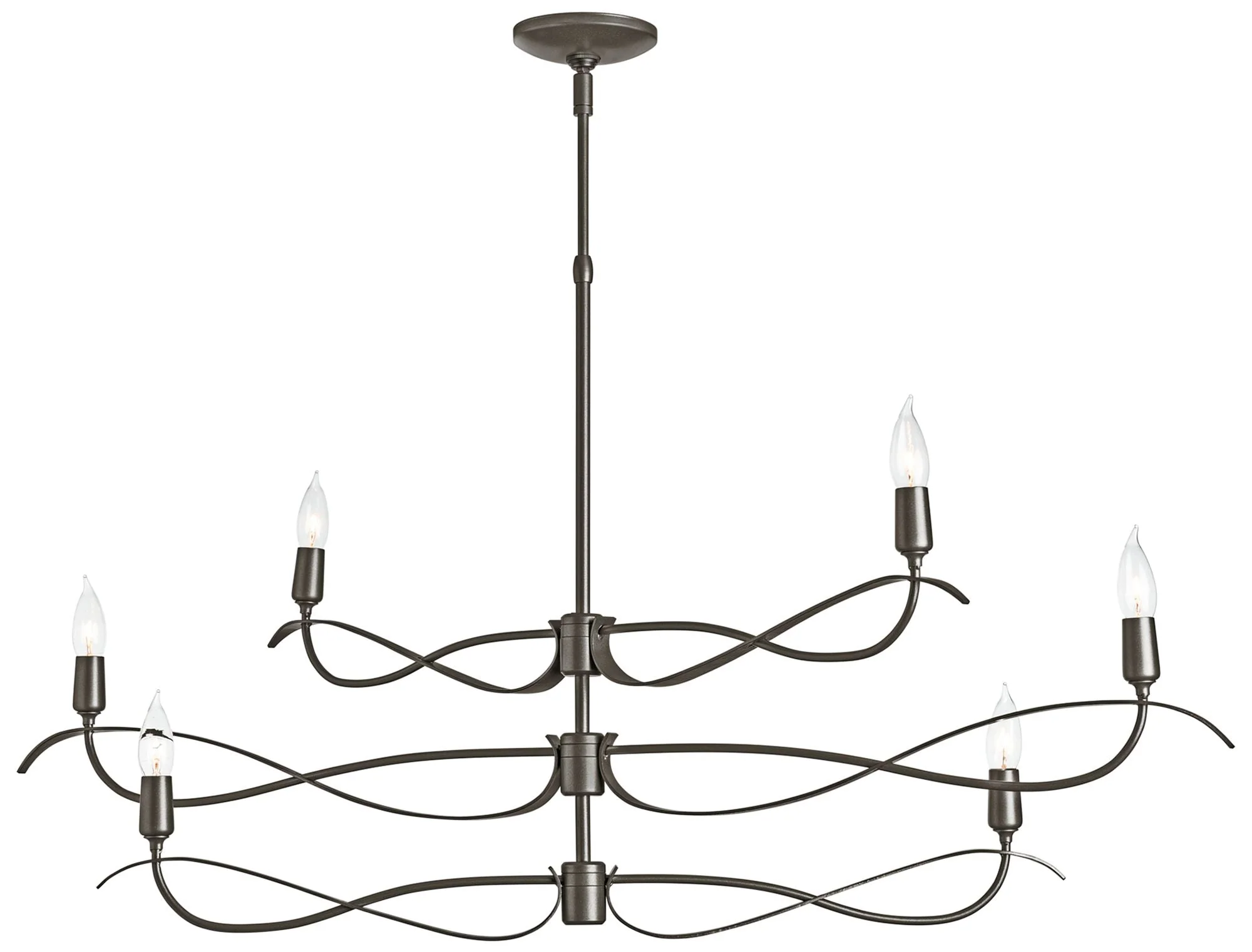 Willow 6-Light Small Chandelier - Bronze Finish - Standard Overall Height - Image 1