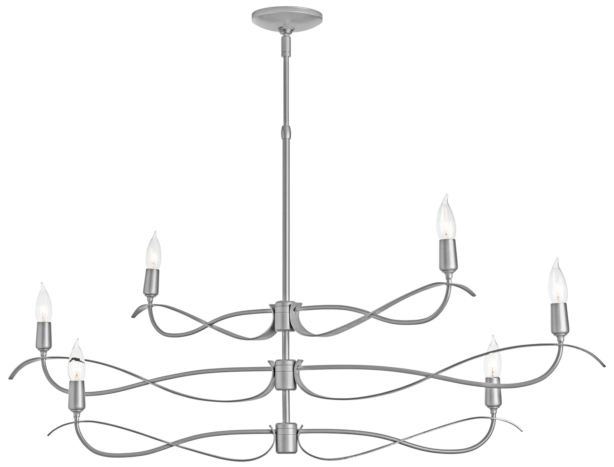 Willow 6-Light Small Chandelier - Platinum Finish - Standard Overall Height - Image 1