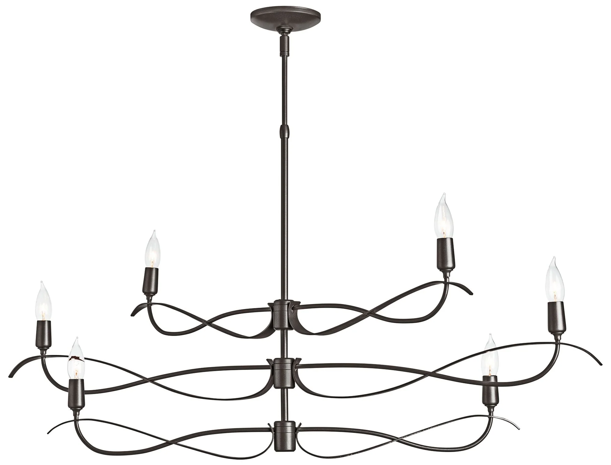 Willow 6-Light Small Chandelier - Smoke Finish - Standard Overall Height - Image 1
