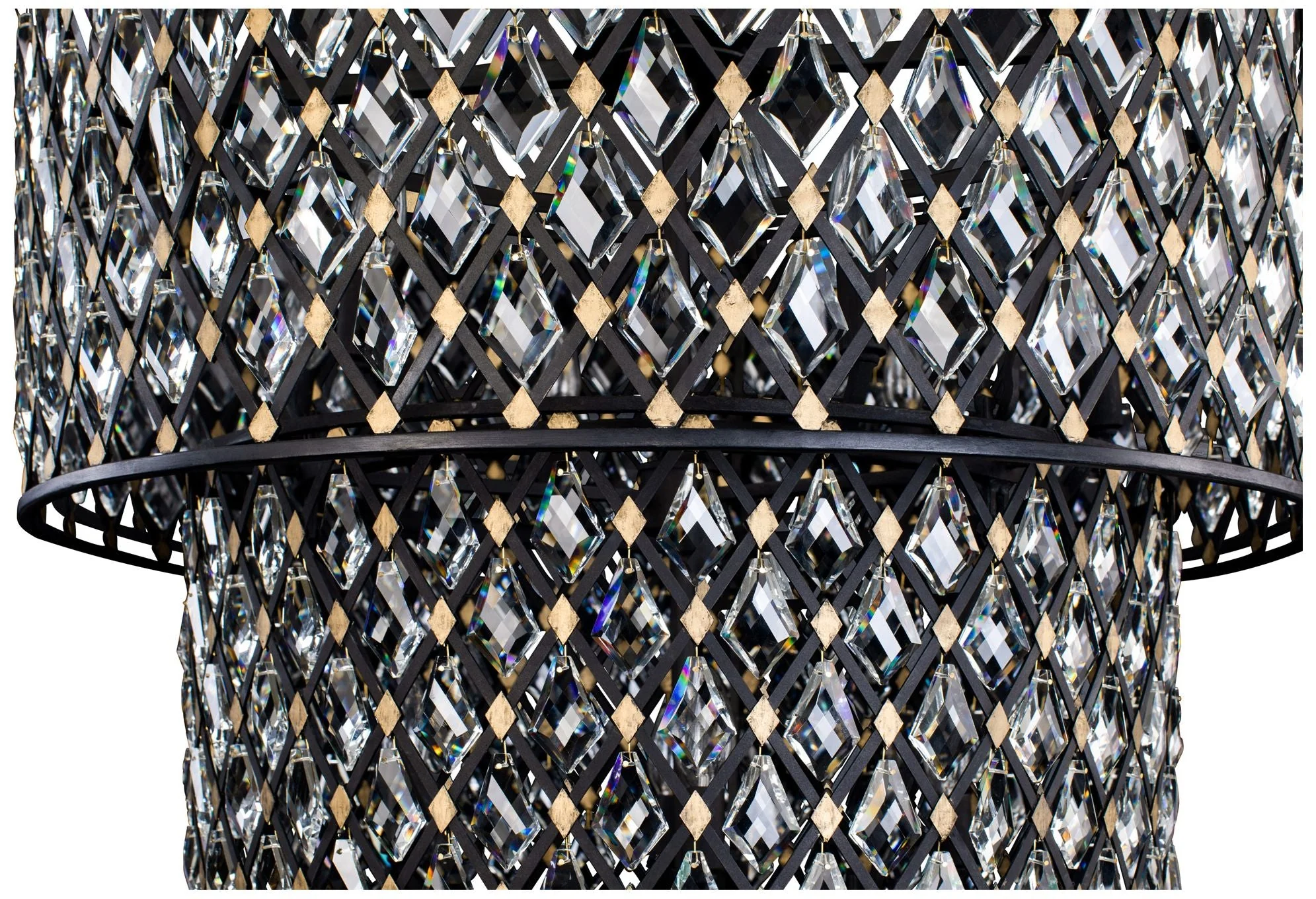 Windsor 31 3/4"W Carbon Crystal 13-Light 3-Tier Chandelier - Image 3