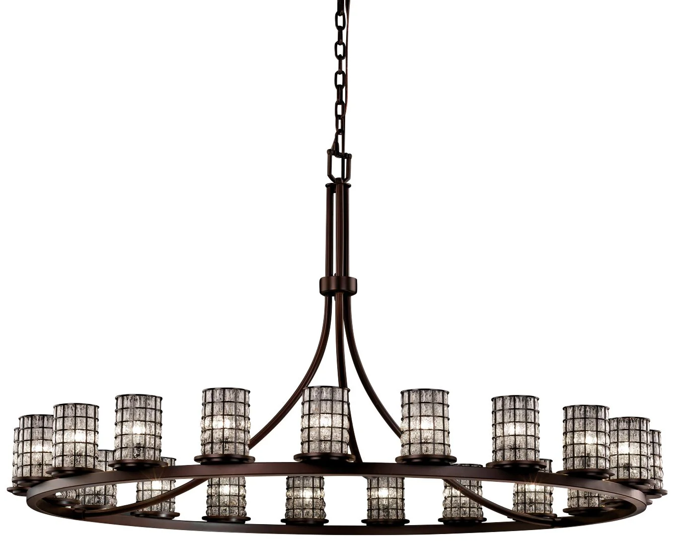 Wire Glass Dakota 60" W Dark Bronze 21-Light Chandelier - Image 2