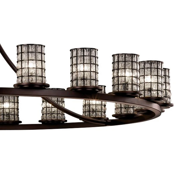 Wire Glass Dakota 60" W Dark Bronze 21-Light Chandelier - Image 3