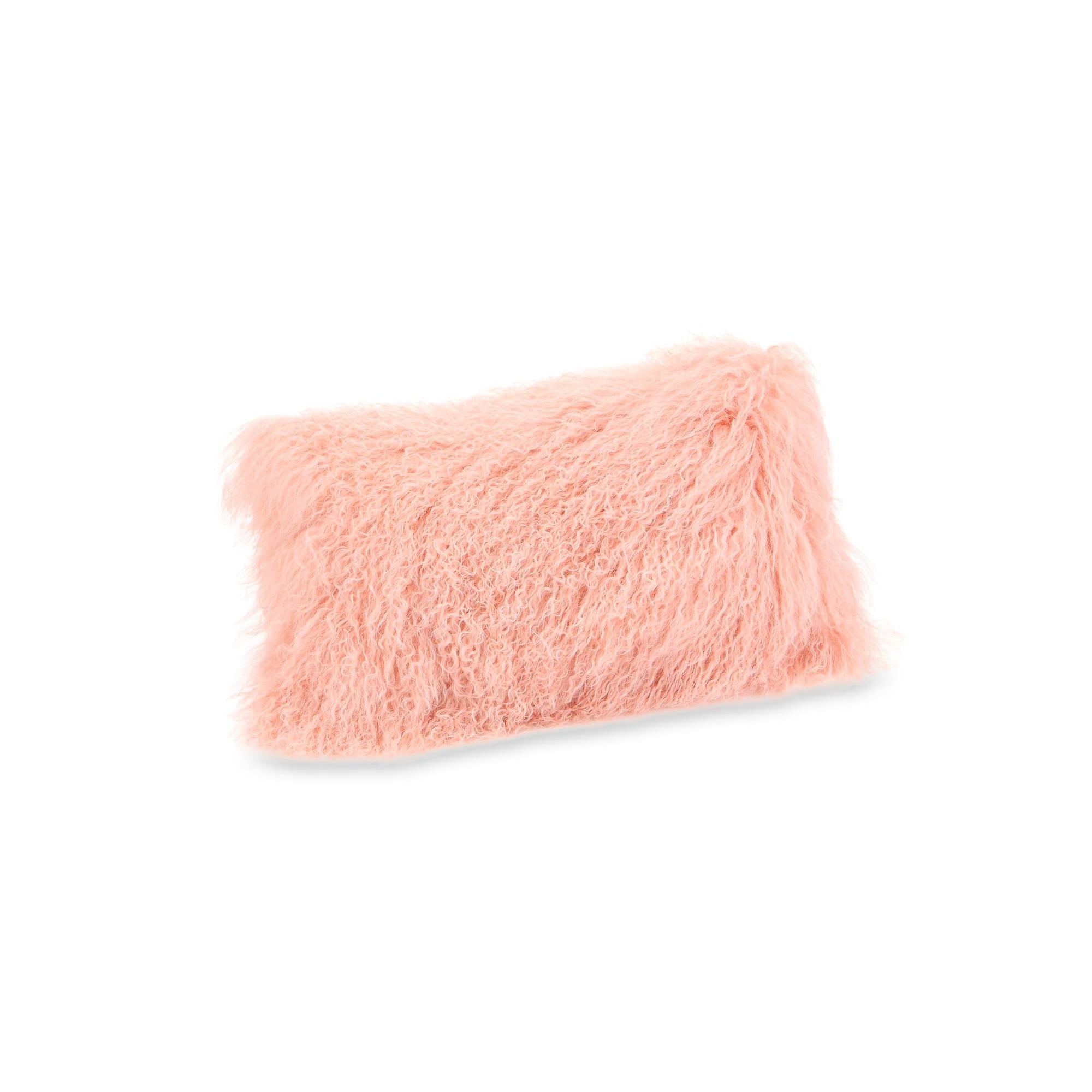 Moe's Home Lamb Fur Pillow Pink - Image 1