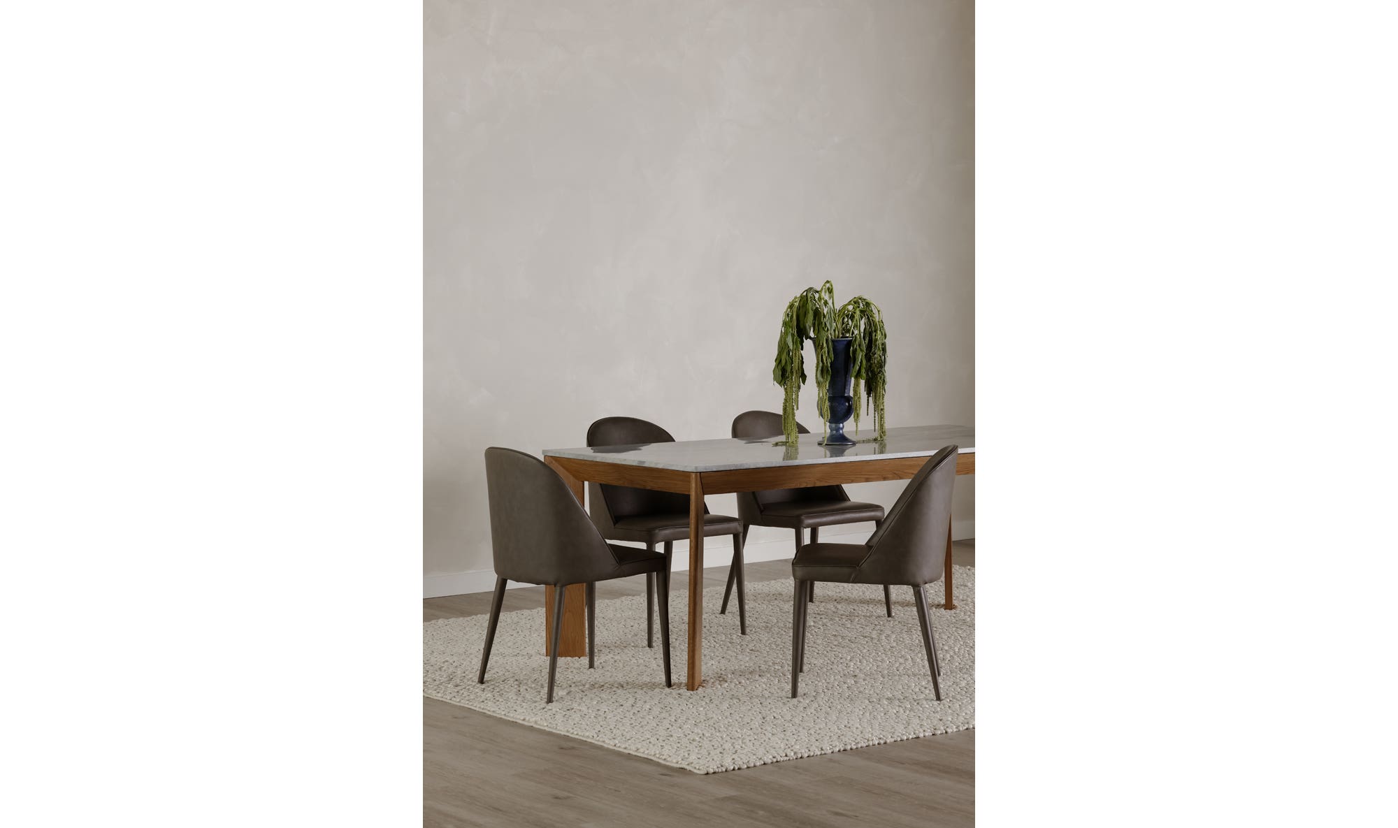 Moe's Home Burton Dining Chair Grey Vegan Leather - Set Of Two - Image 2