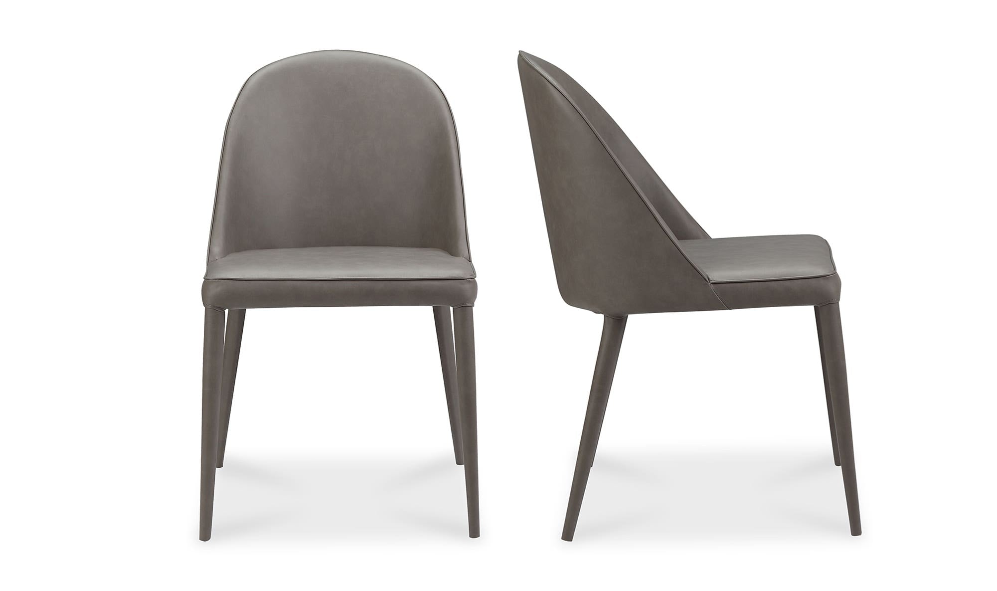 Moe's Home Burton Dining Chair Grey Vegan Leather - Set Of Two - Image 1