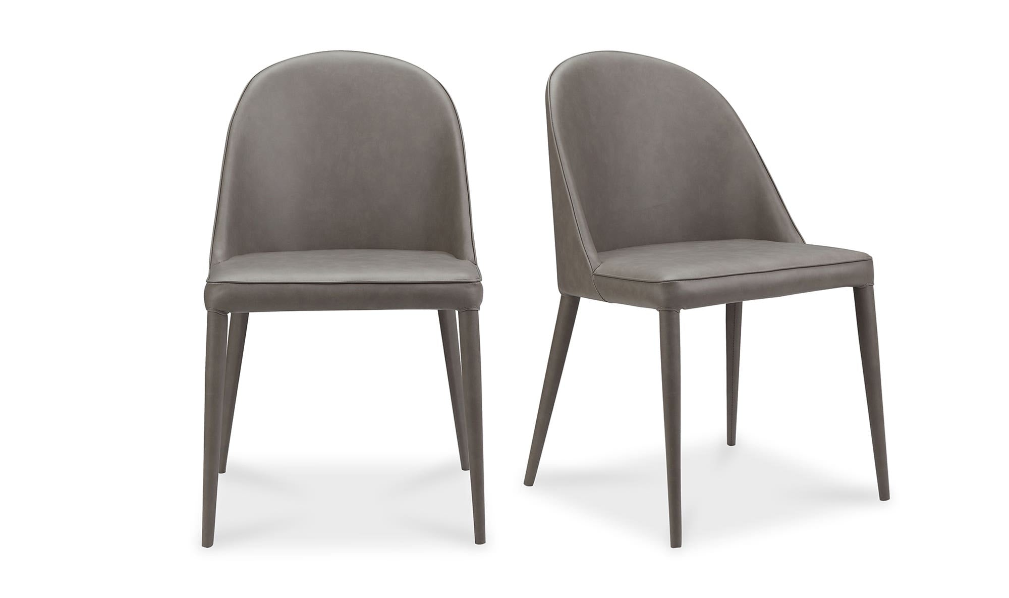 Moe's Home Burton Dining Chair Grey Vegan Leather - Set Of Two - Image 3