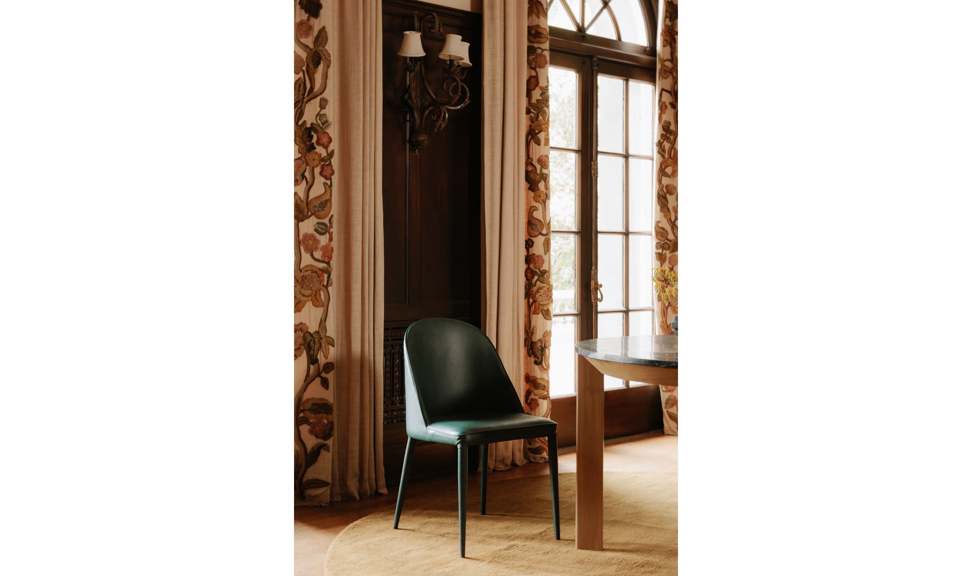 Moe's Home Burton Dining Chair Dark Teal Vegan Leather - Set Of Two - Image 3