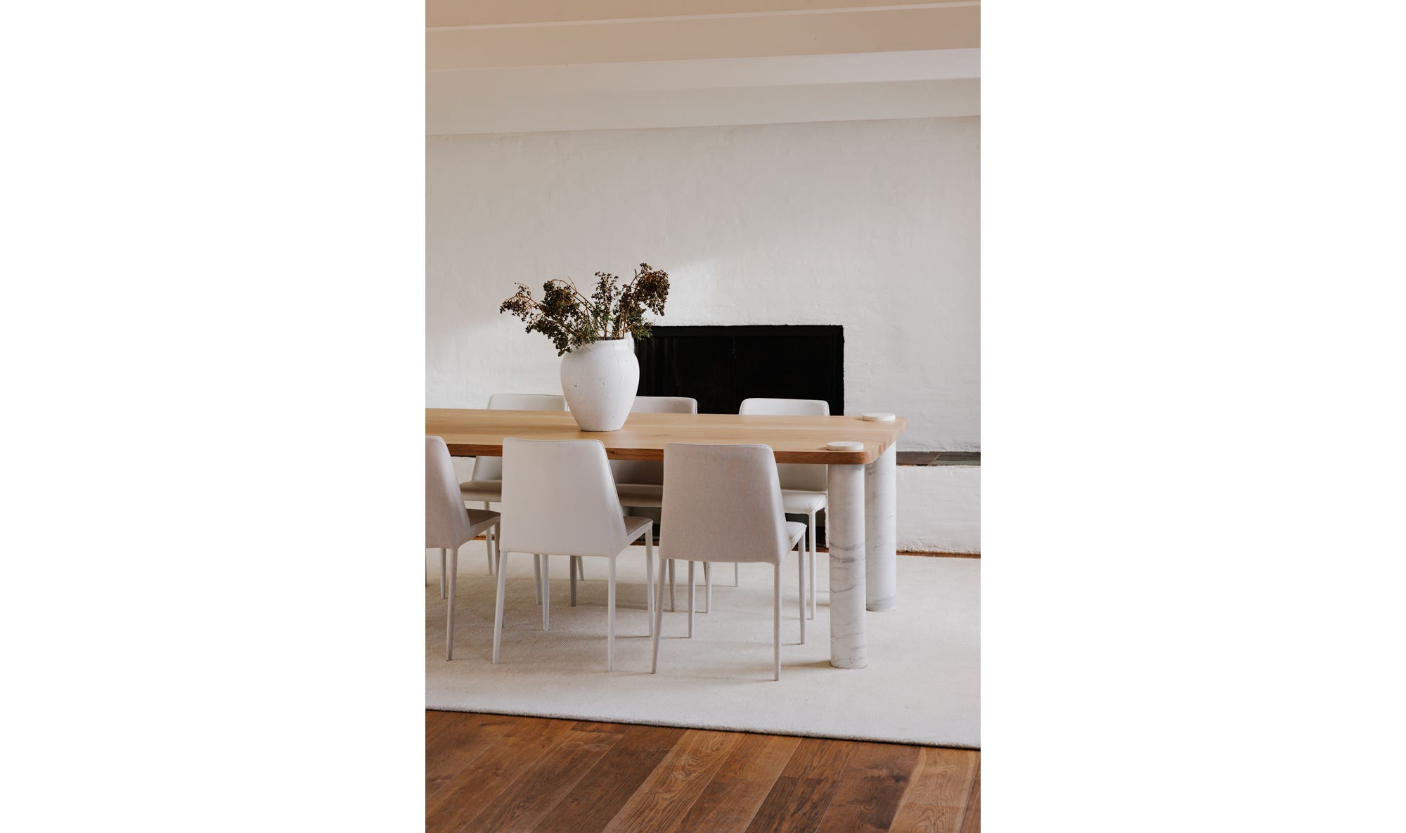 Moe's Home Nora Dining Chair White Vegan Leather - Set Of Two - Image 2