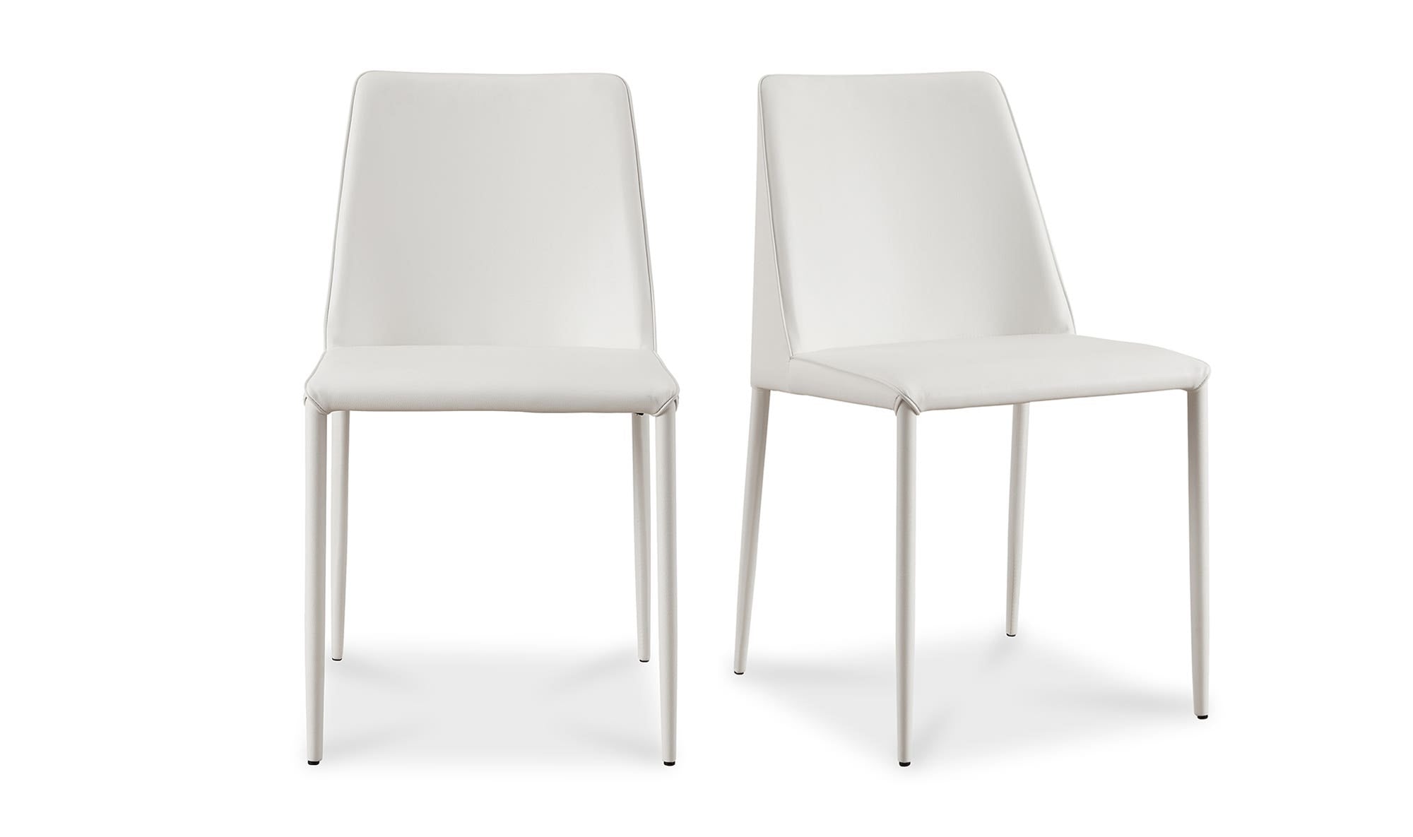 Moe's Home Nora Dining Chair White Vegan Leather - Set Of Two - Image 1