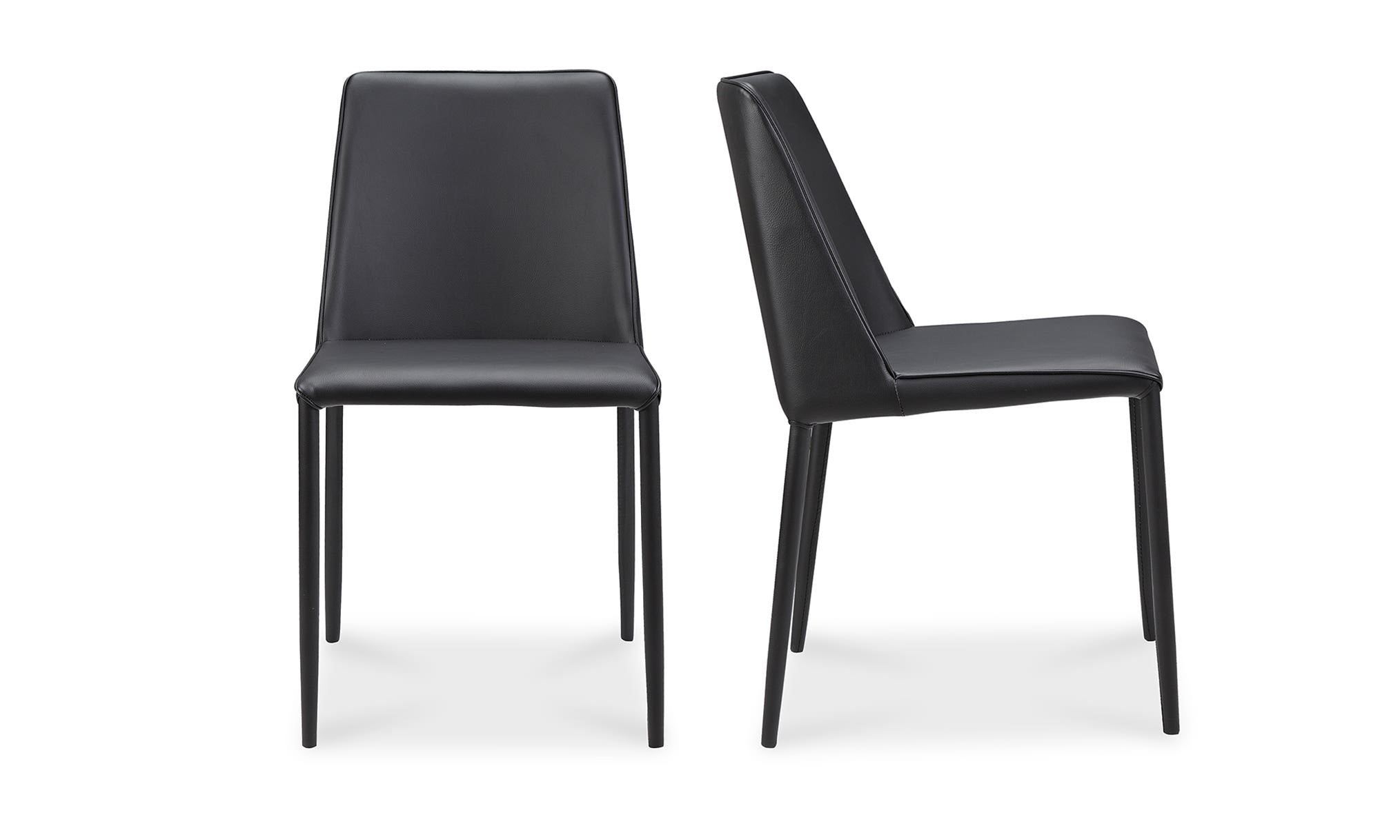 Moe's Home Nora Dining Chair Black Vegan Leather - Set Of Two - Image 3