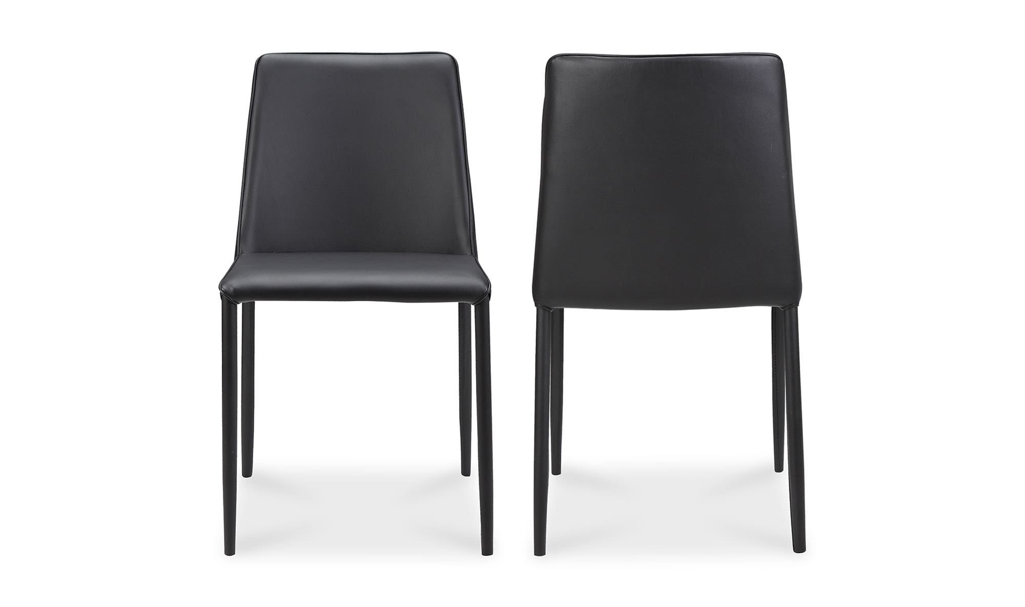 Moe's Home Nora Dining Chair Black Vegan Leather - Set Of Two - Image 1
