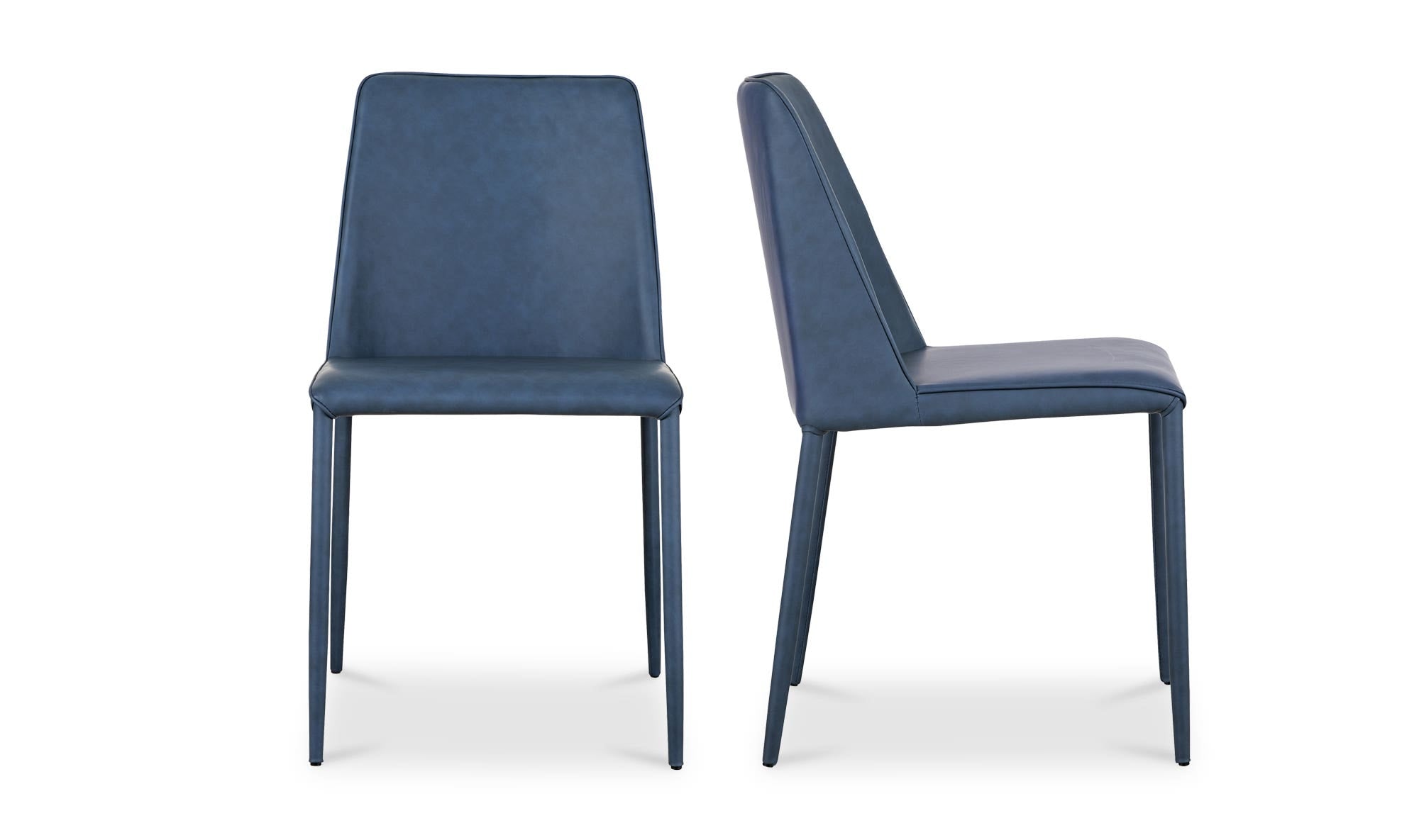 Moe's Home Nora Dining Chair Ocean Cavern Grey Vegan Leather - Set Of Two - Image 1